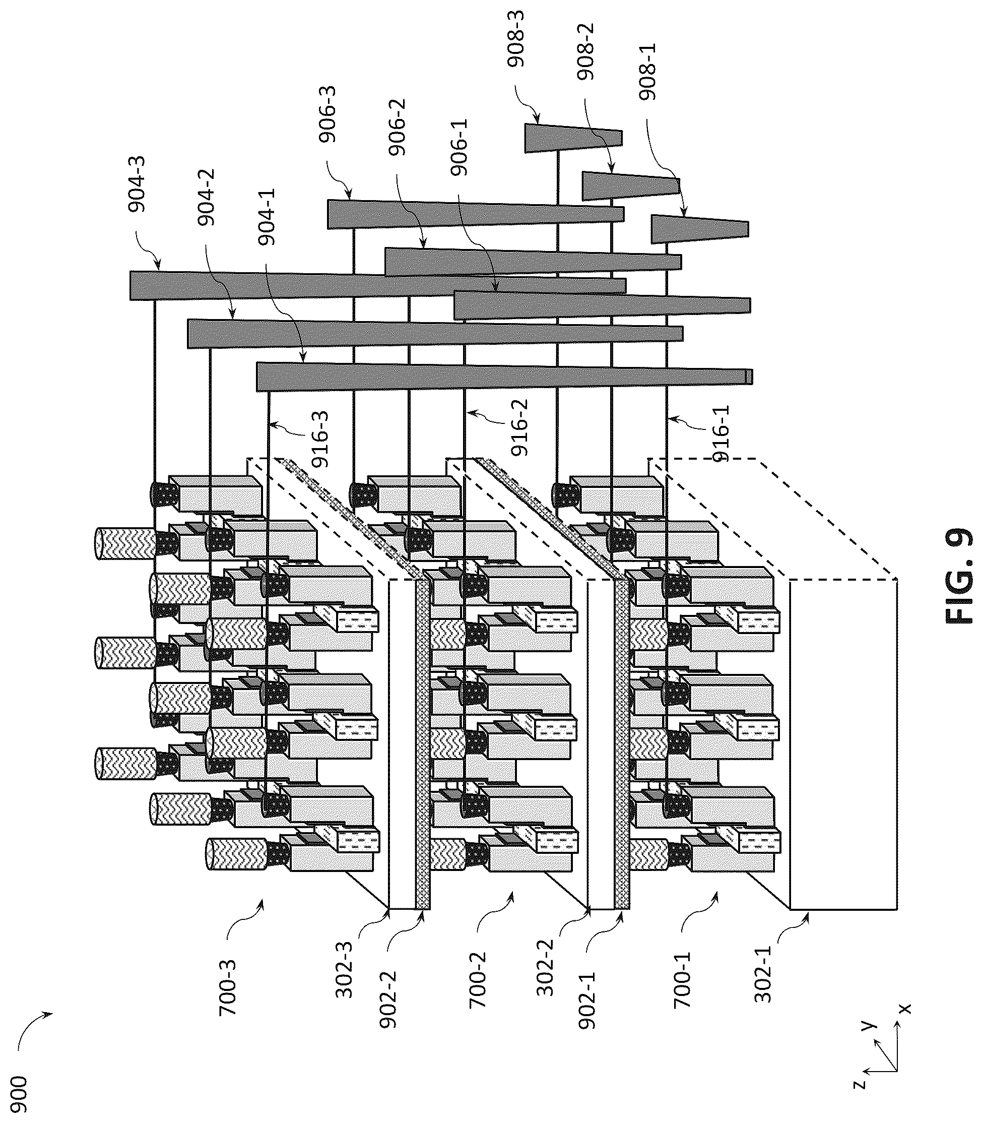 Patent US12327809 Figure 8 – Vertically stacked and bonded memory arrays