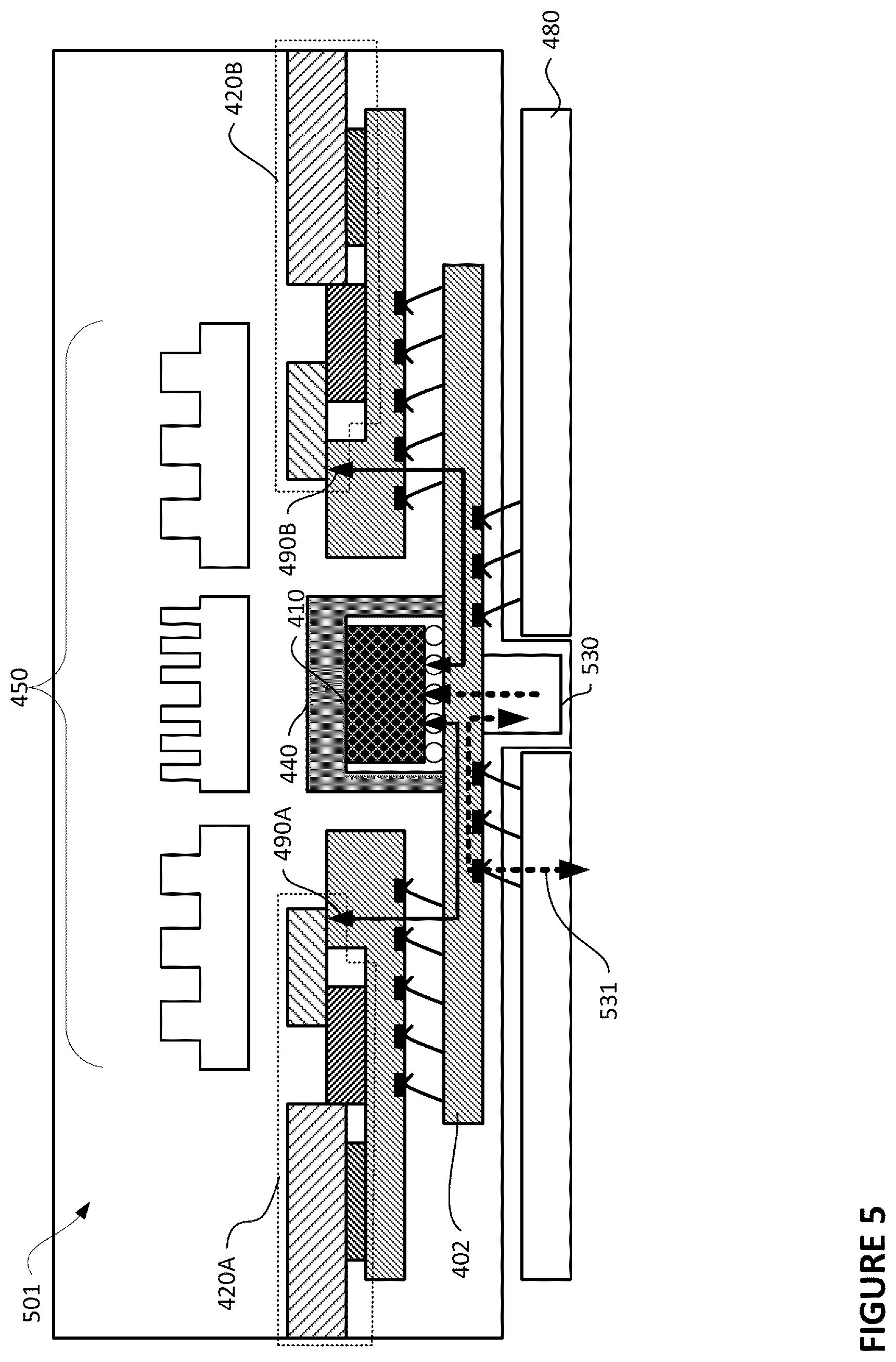 Patent US12327817 Figure 5 – ASIC package with photonics and vertical power delivery
