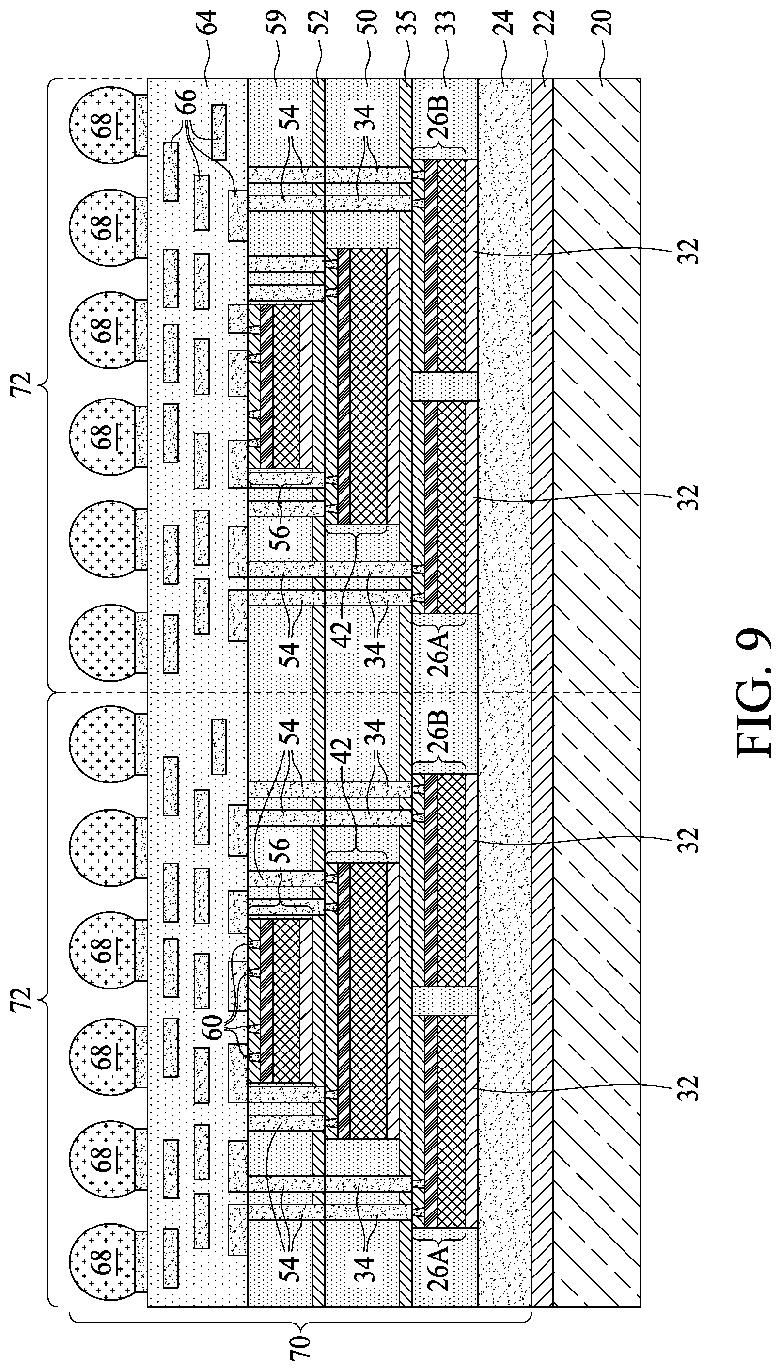 Patent US12327819 Figure 9 – Devices employing thermal and mechanical enhanced layers and methods of forming same