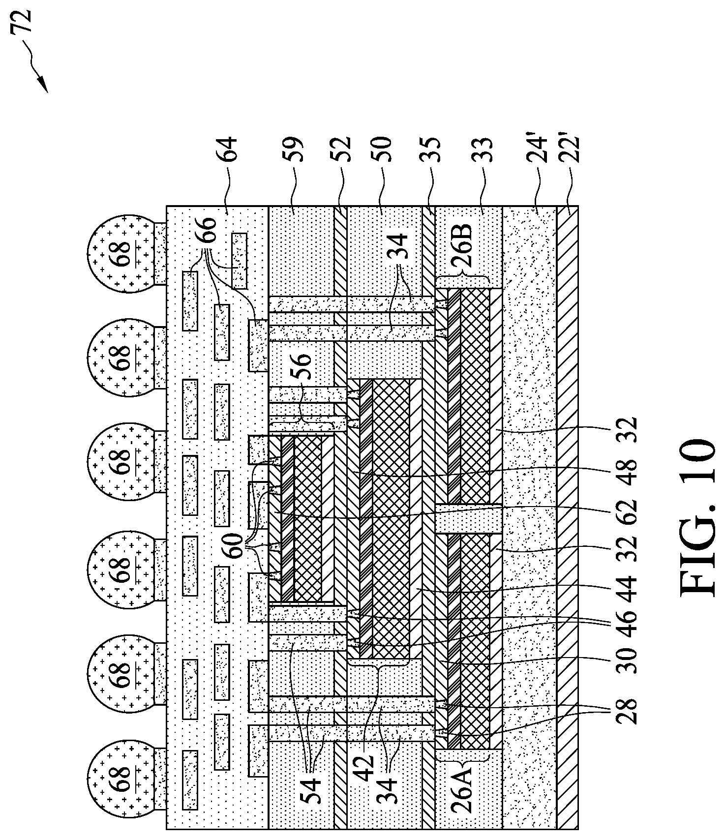 Patent US12327819 Figure 10 – Devices employing thermal and mechanical enhanced layers and methods of forming same