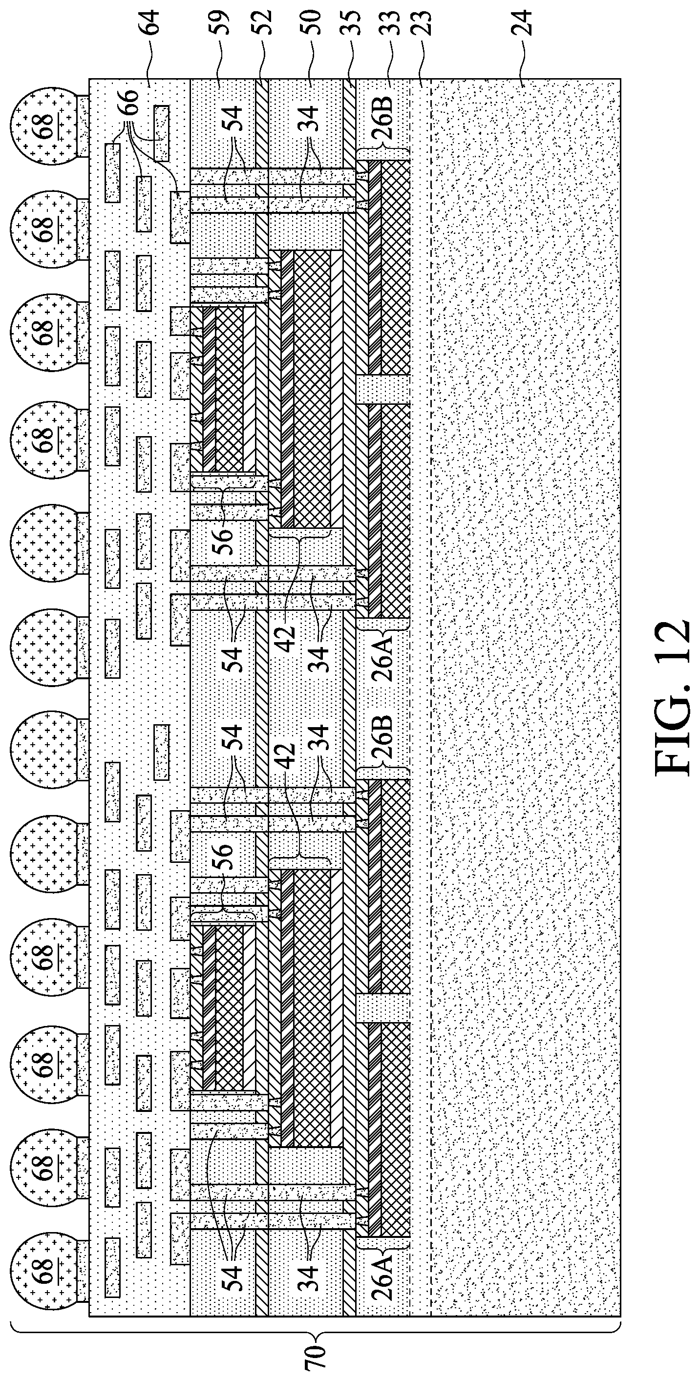 Patent US12327819 Figure 13 – Devices employing thermal and mechanical enhanced layers and methods of forming same