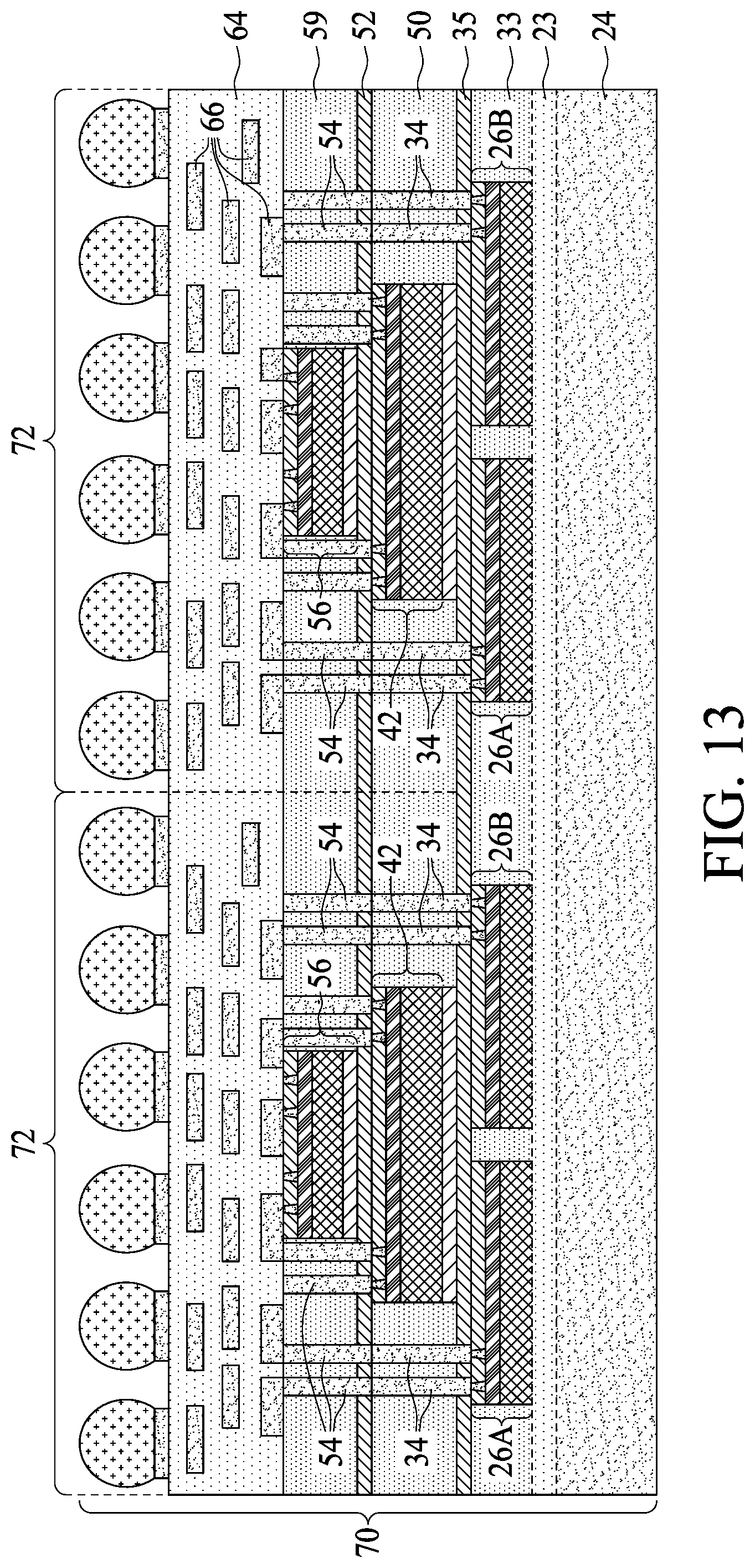 Patent US12327819 Figure 14 – Devices employing thermal and mechanical enhanced layers and methods of forming same