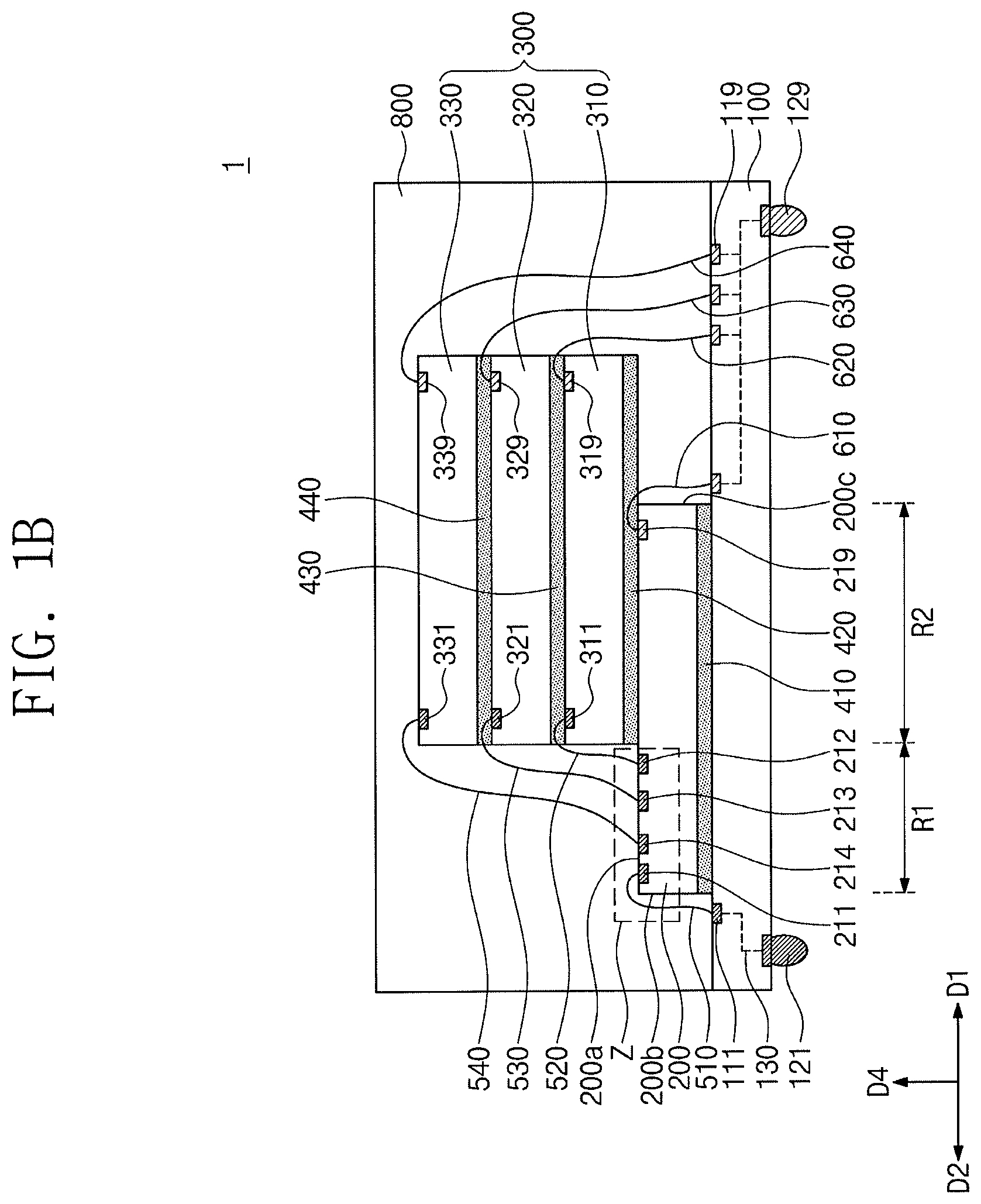 Patent US12327821 Figure 2 – Semiconductor package having chip stack