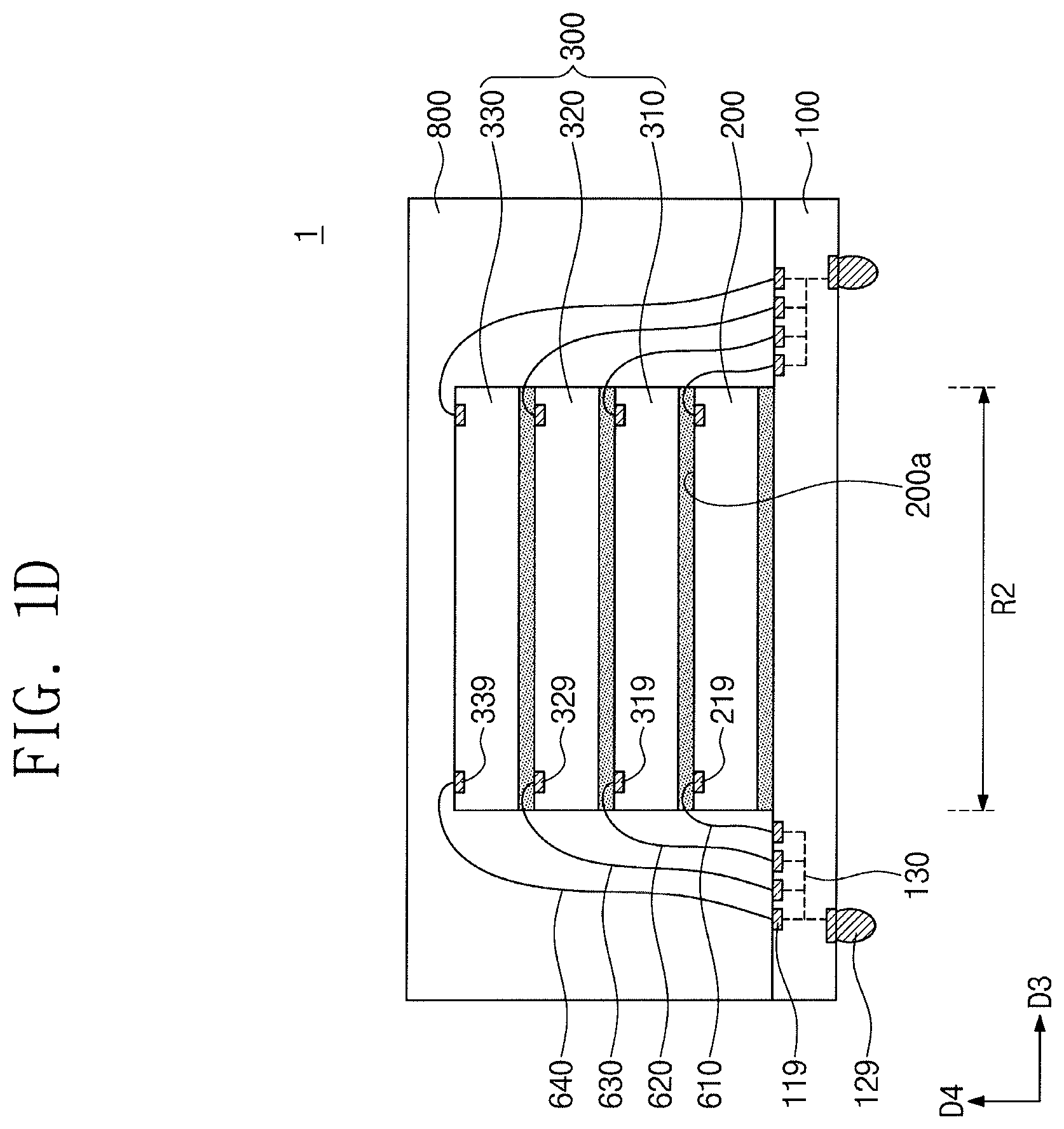 Patent US12327821 Figure 4 – Semiconductor package having chip stack