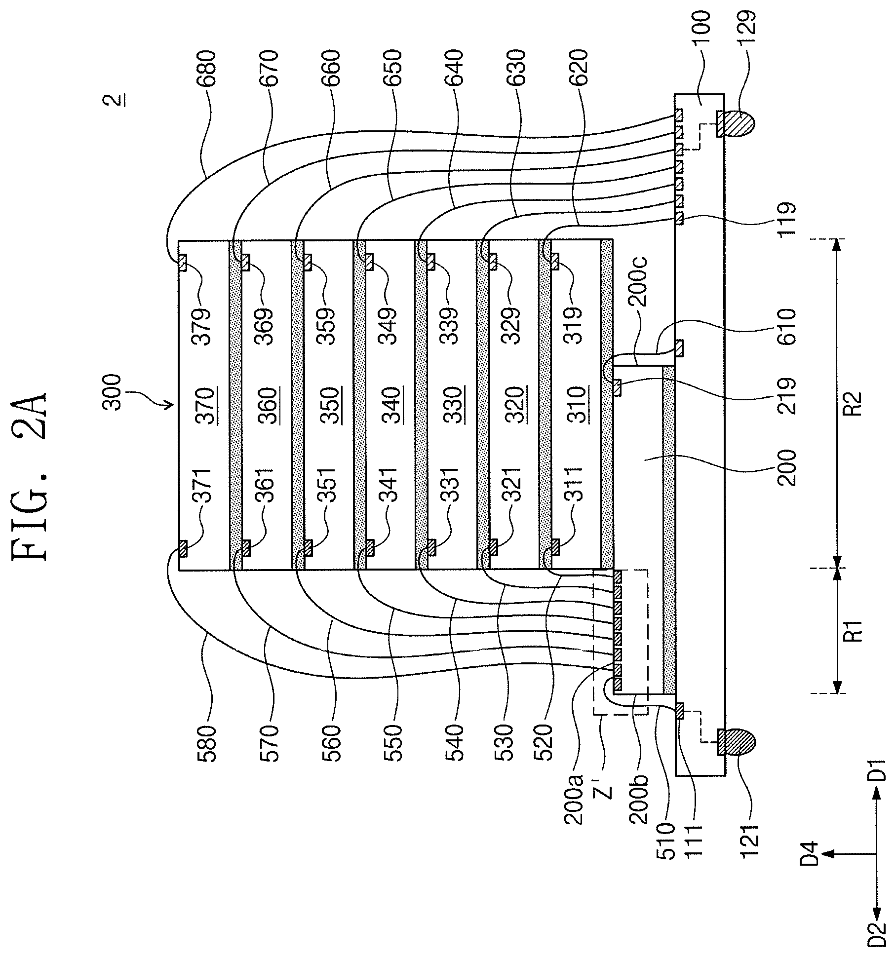 Patent US12327821 Figure 6 – Semiconductor package having chip stack