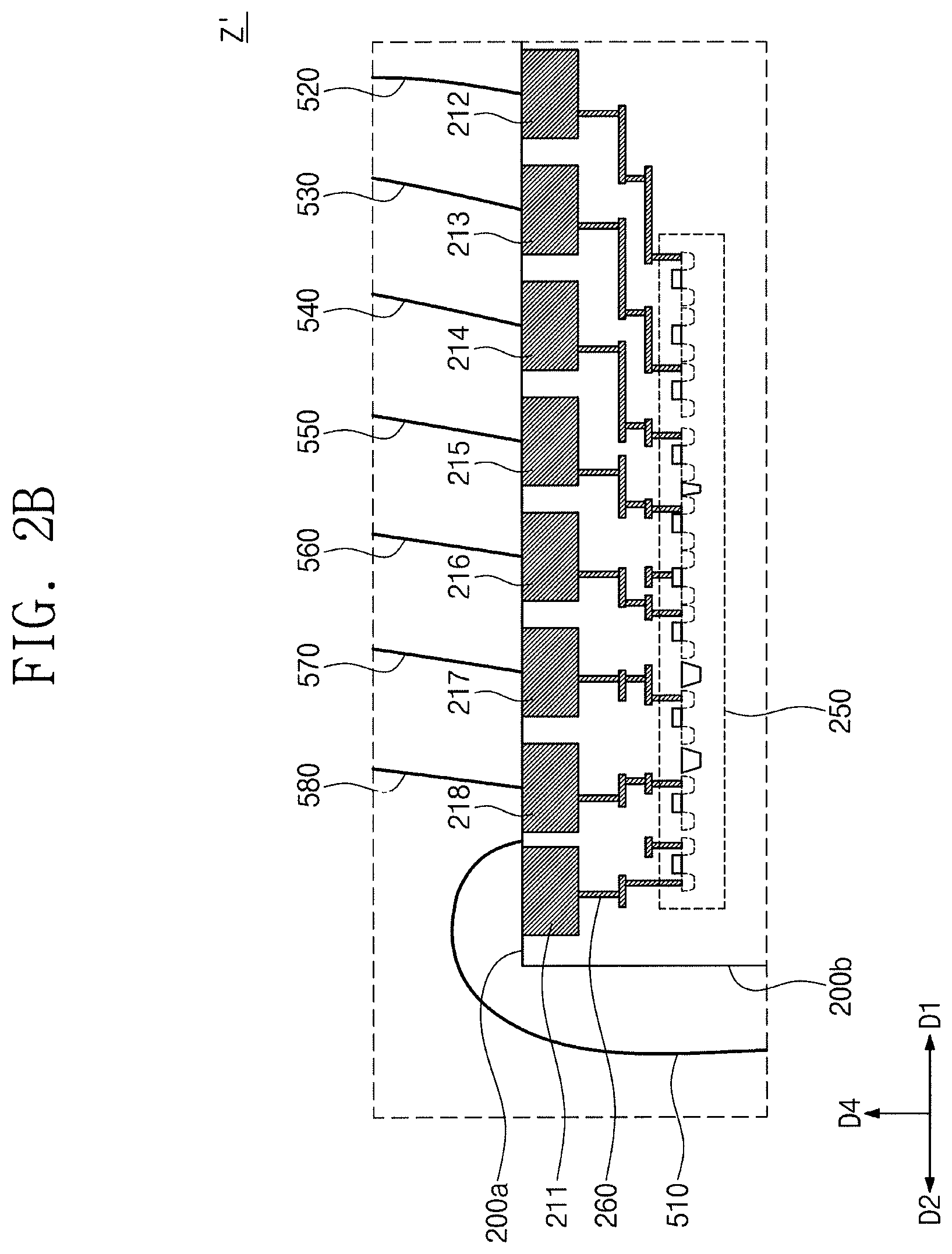 Patent US12327821 Figure 7 – Semiconductor package having chip stack