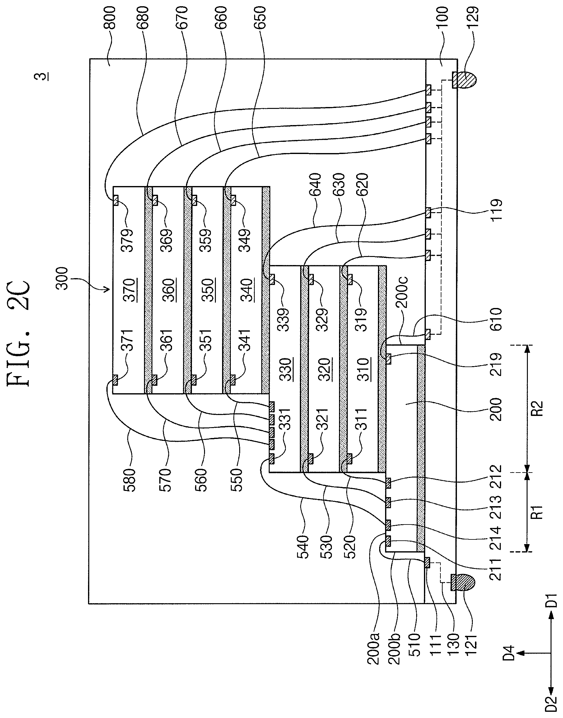 Patent US12327821 Figure 8 – Semiconductor package having chip stack