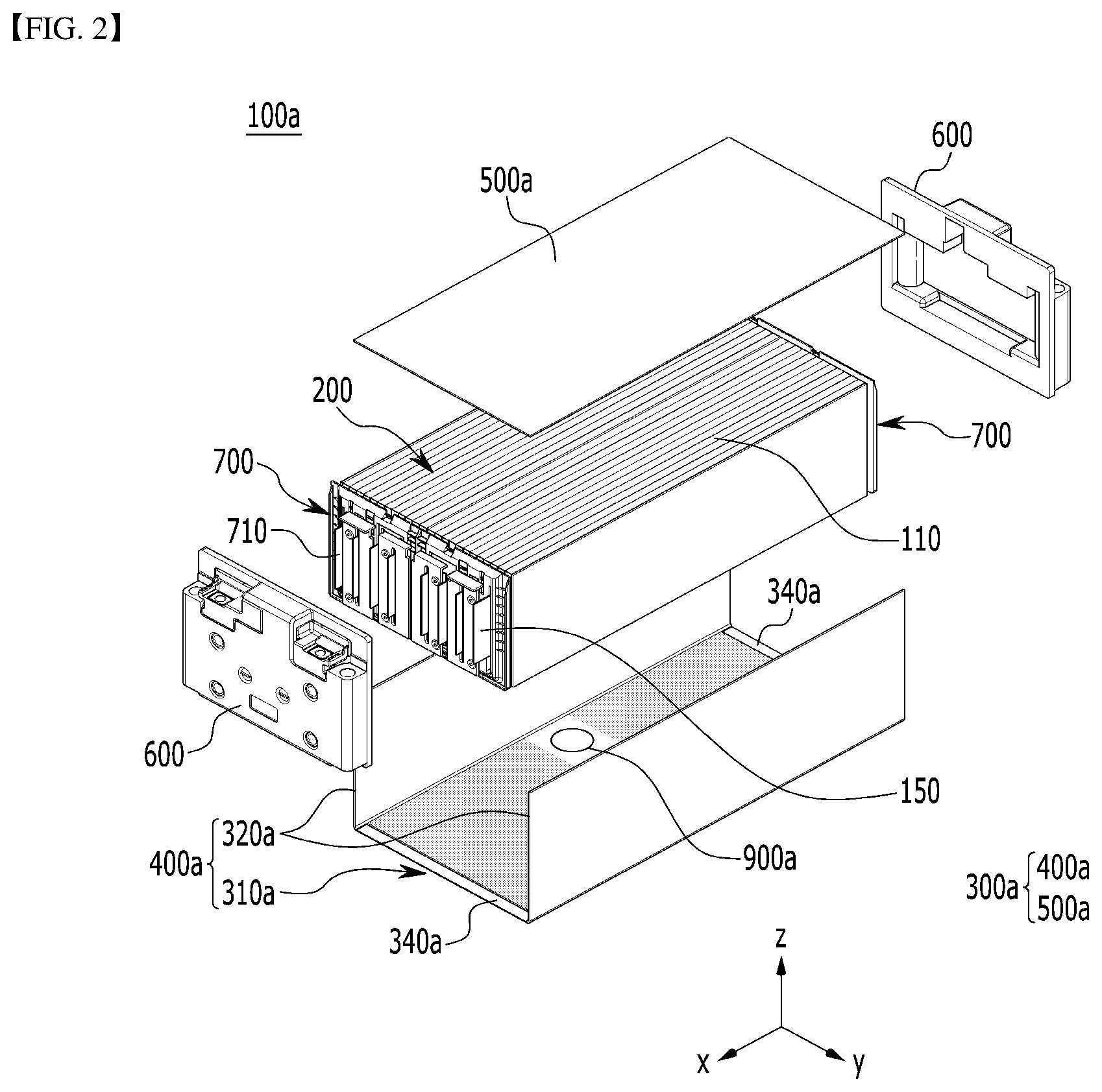 Patent US12327850 Figure 2 – Battery module and battery pack including the same