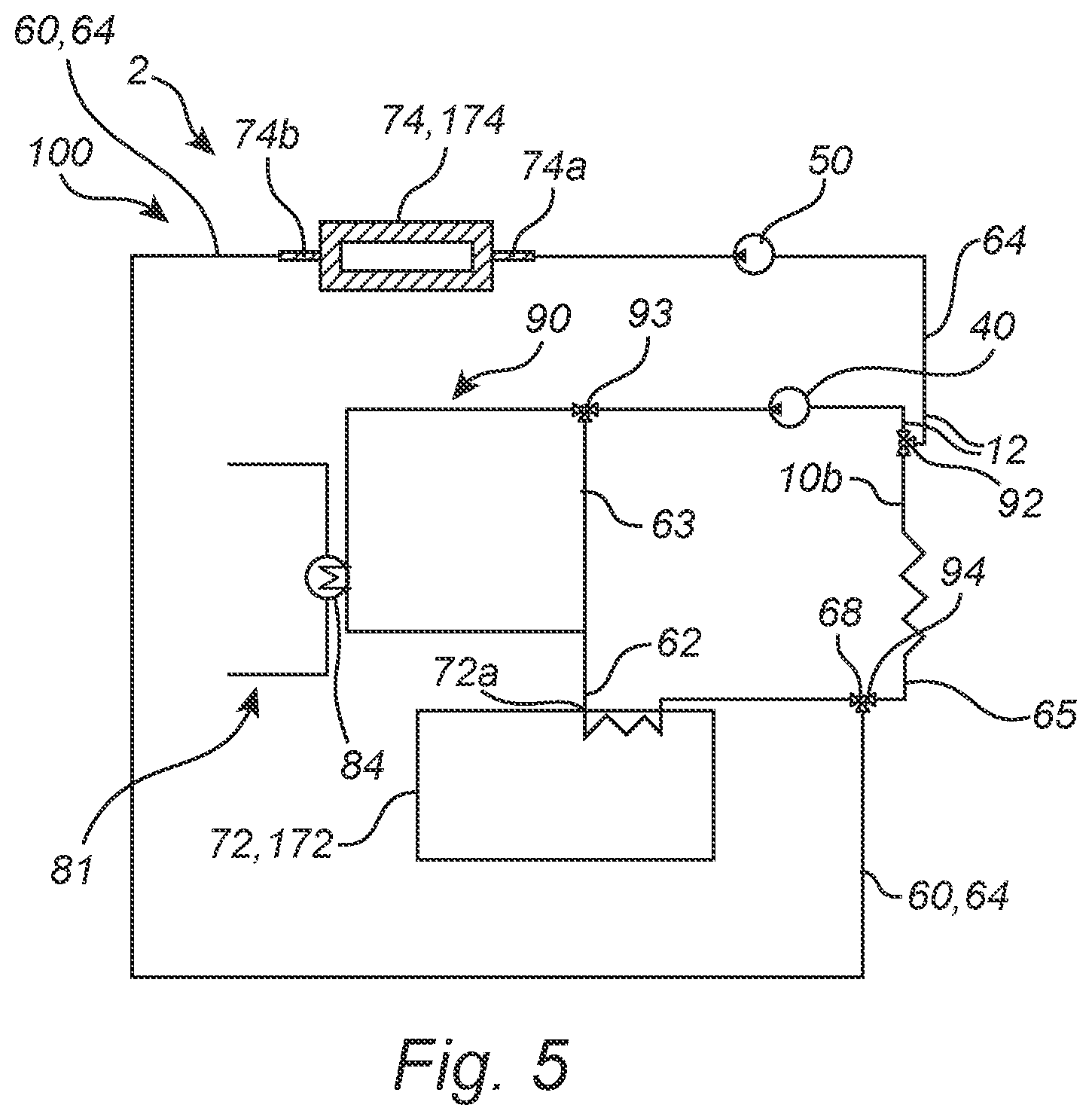 Patent US12327852 Figure 5 – Cooling system for a vehicle
