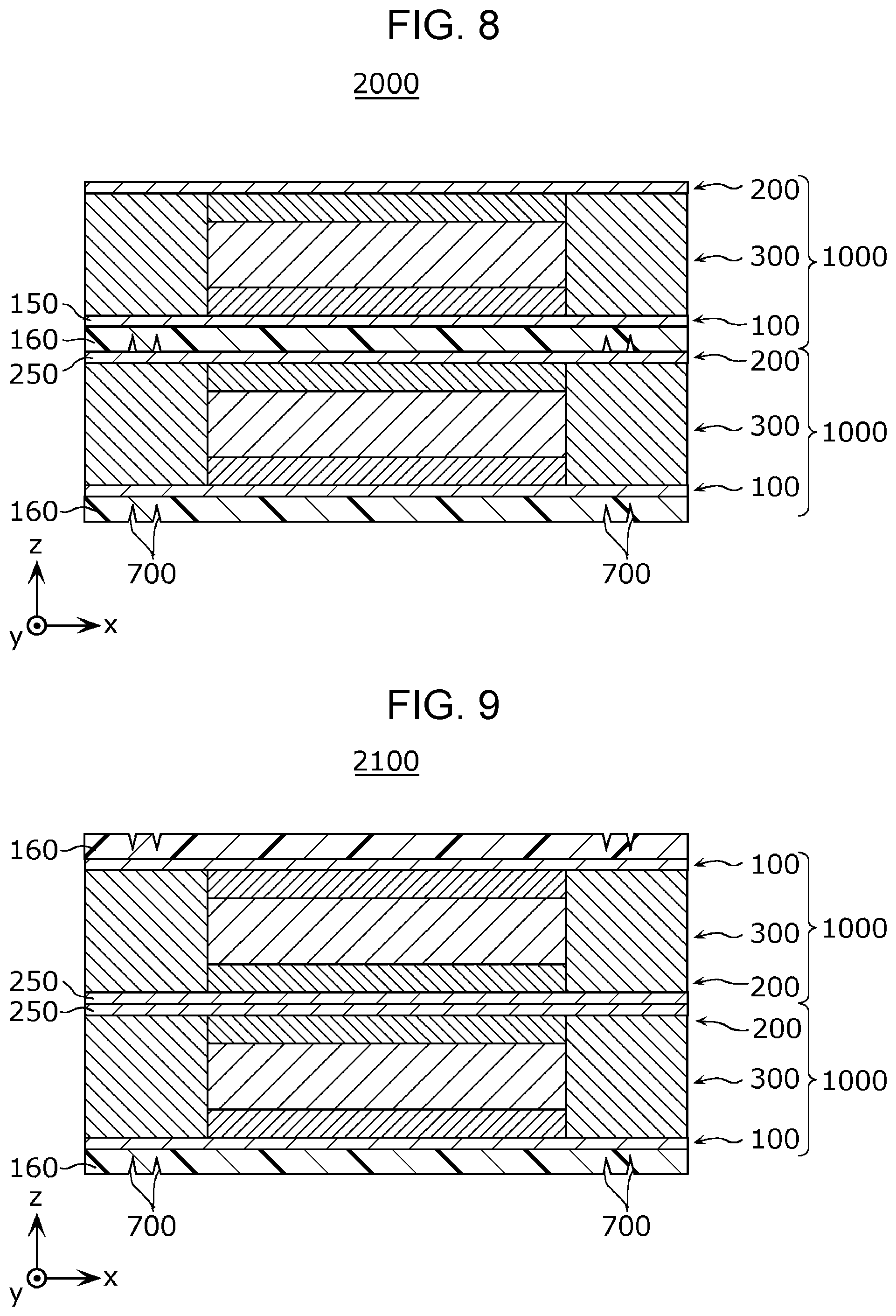 Patent US12327872 Figure 8 – All-solid battery including line-shaped structural defect in solid electrolyte layer or current collector