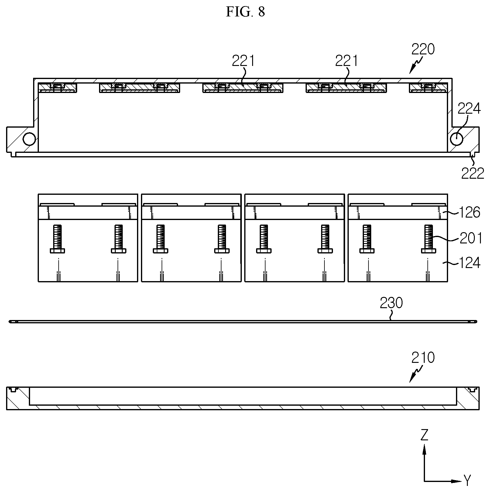 Patent US12327875 Figure 5 – Battery pack having integrated mechanical and electrical fixing structure of battery modules