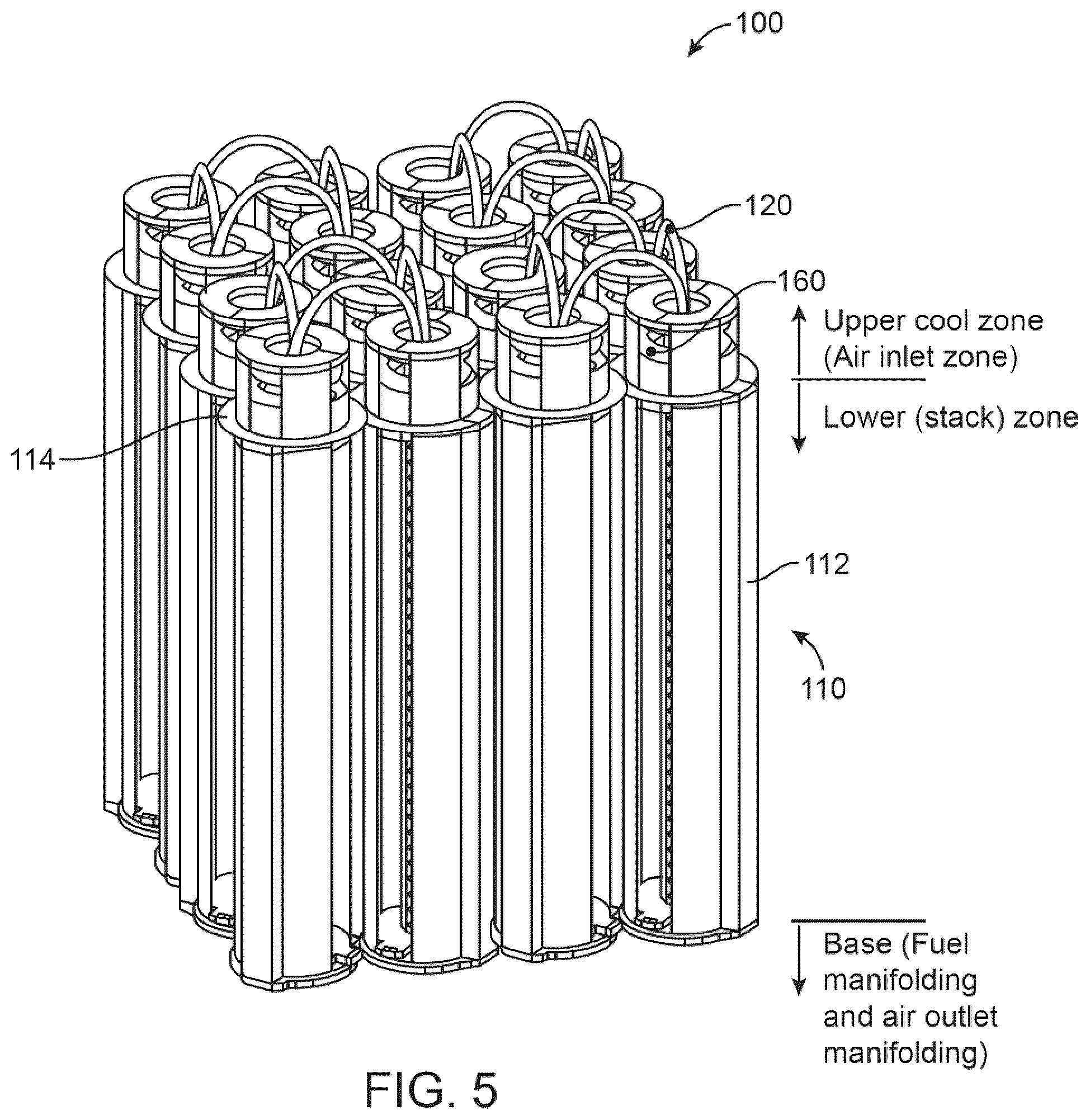 Patent US12327887 Figure 4 – Compact high temperature electrochemical cell stack architecture
