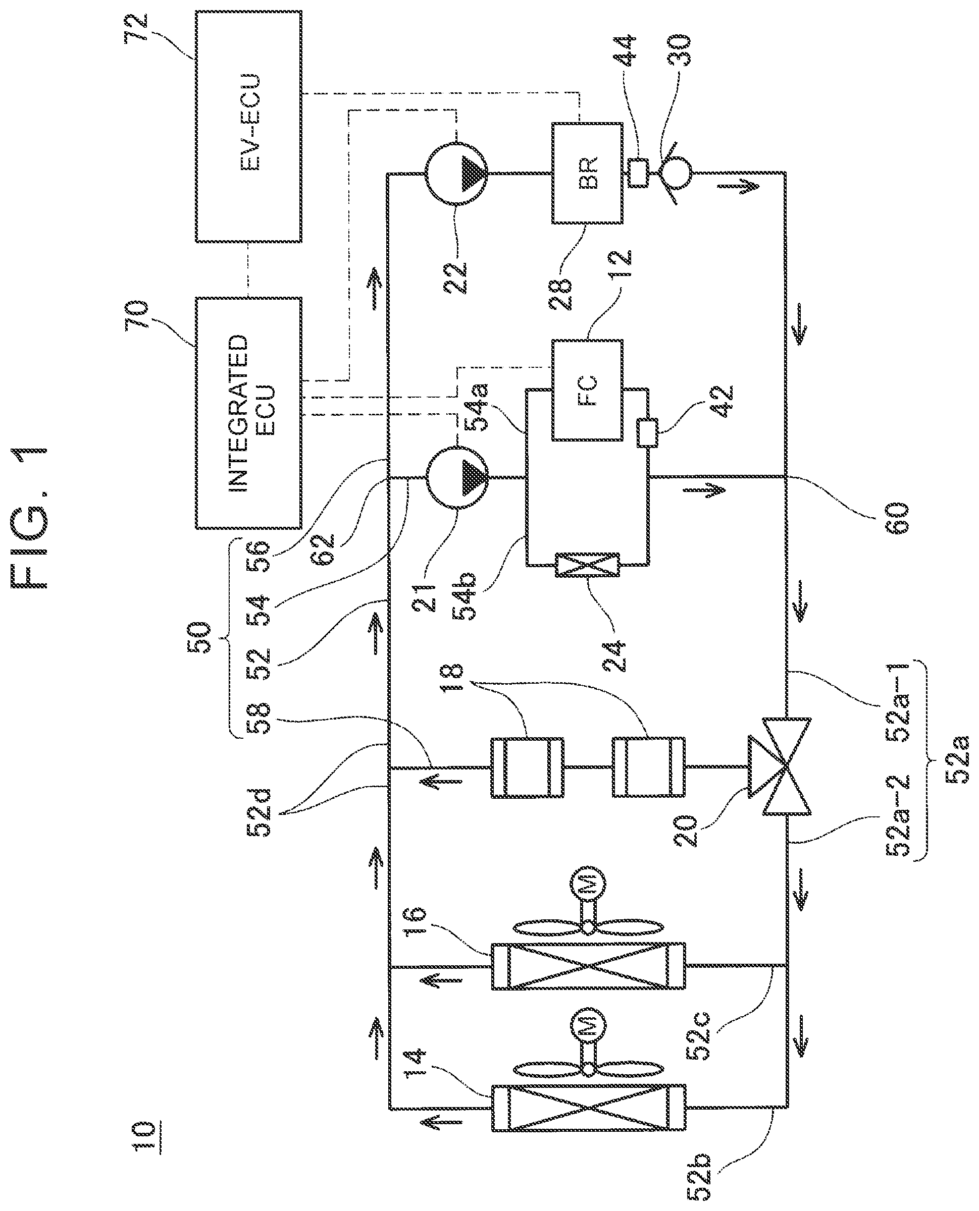 Patent US12327890 Figure 1 – Fuel cell cooling system