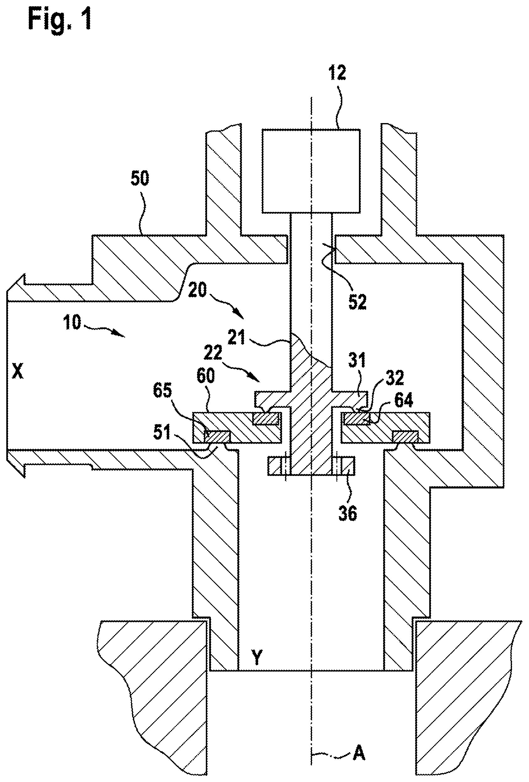 Patent US12327896 Figure 1 – Fuel cell system having a valve in a valve housing and a method for controlling a flow of a fluid