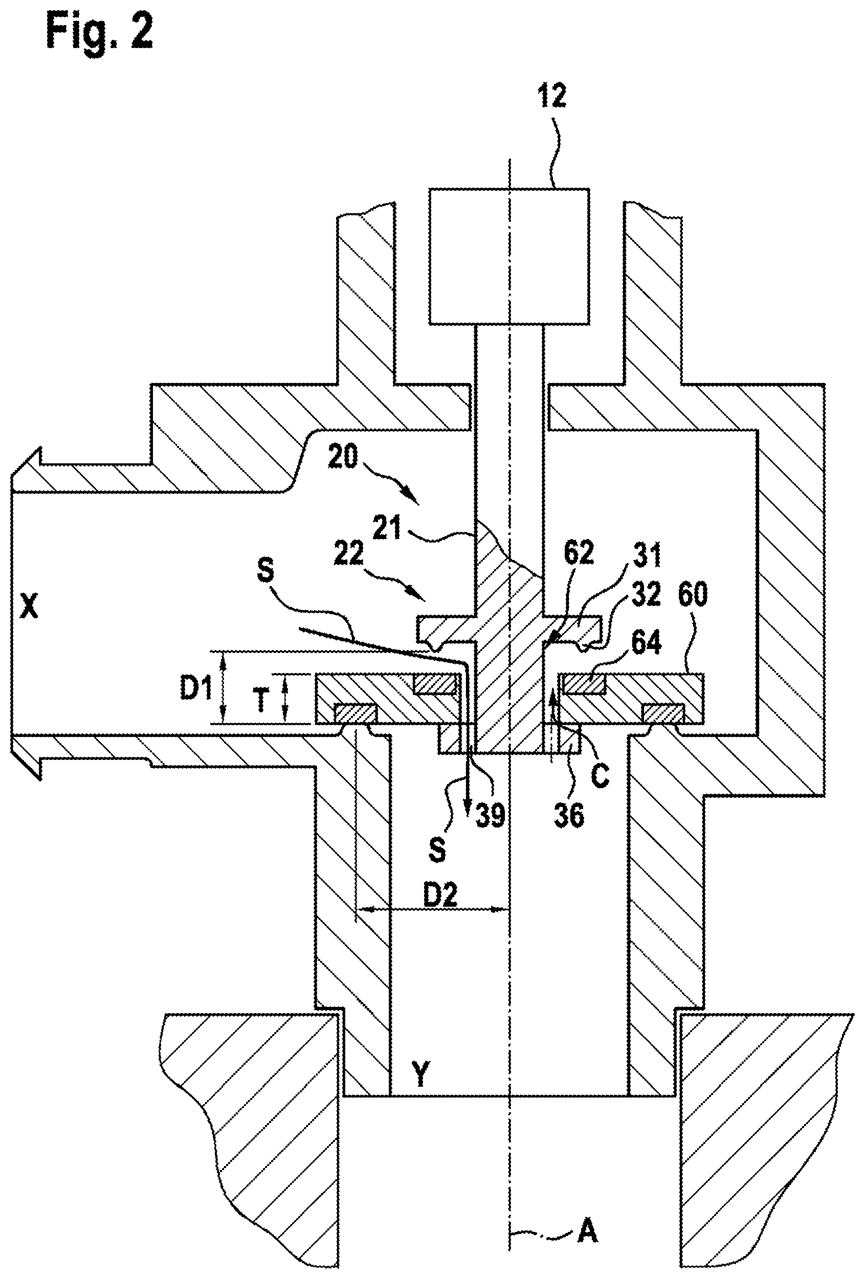 Patent US12327896 Figure 2 – Fuel cell system having a valve in a valve housing and a method for controlling a flow of a fluid