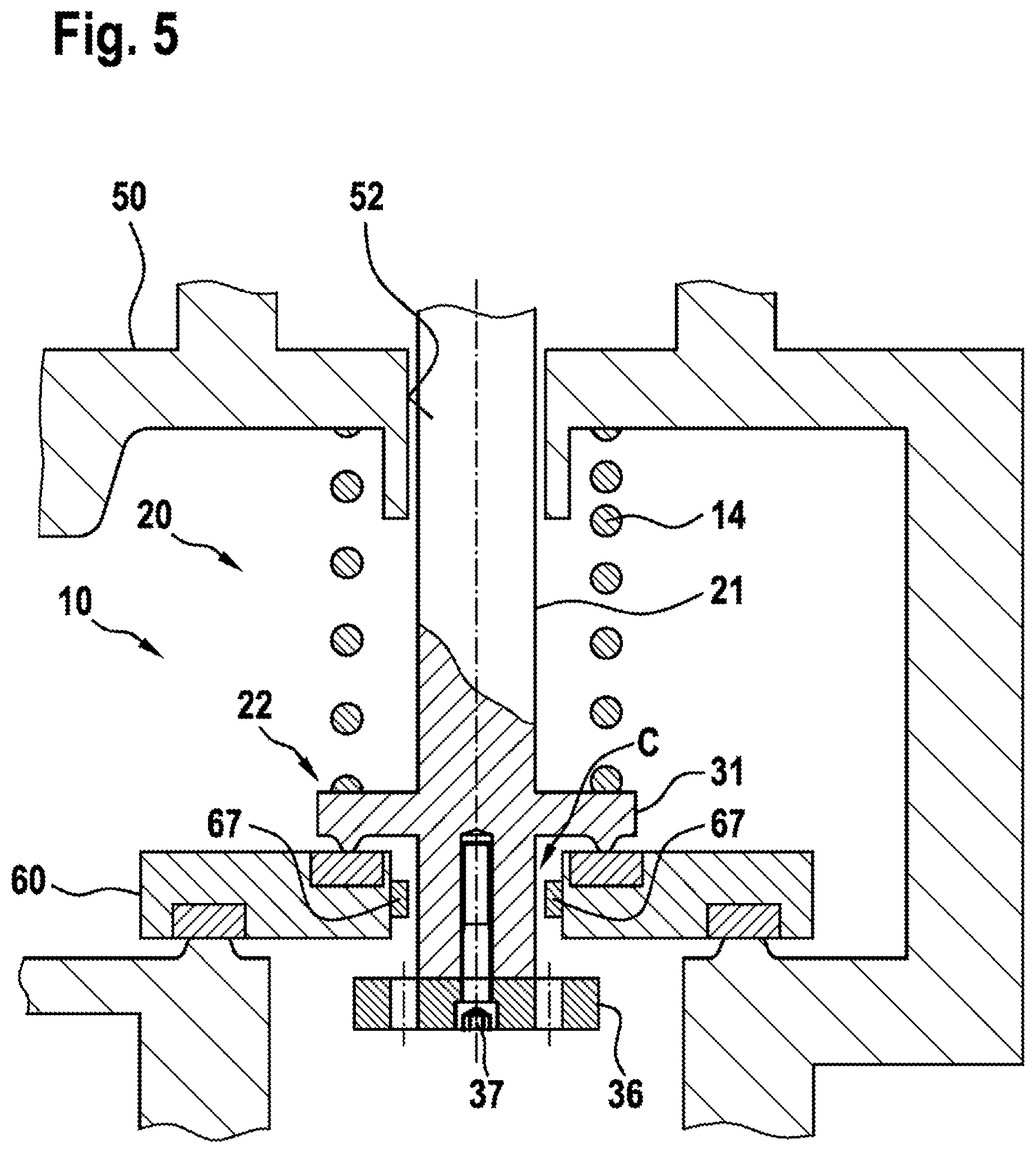Patent US12327896 Figure 5 – Fuel cell system having a valve in a valve housing and a method for controlling a flow of a fluid