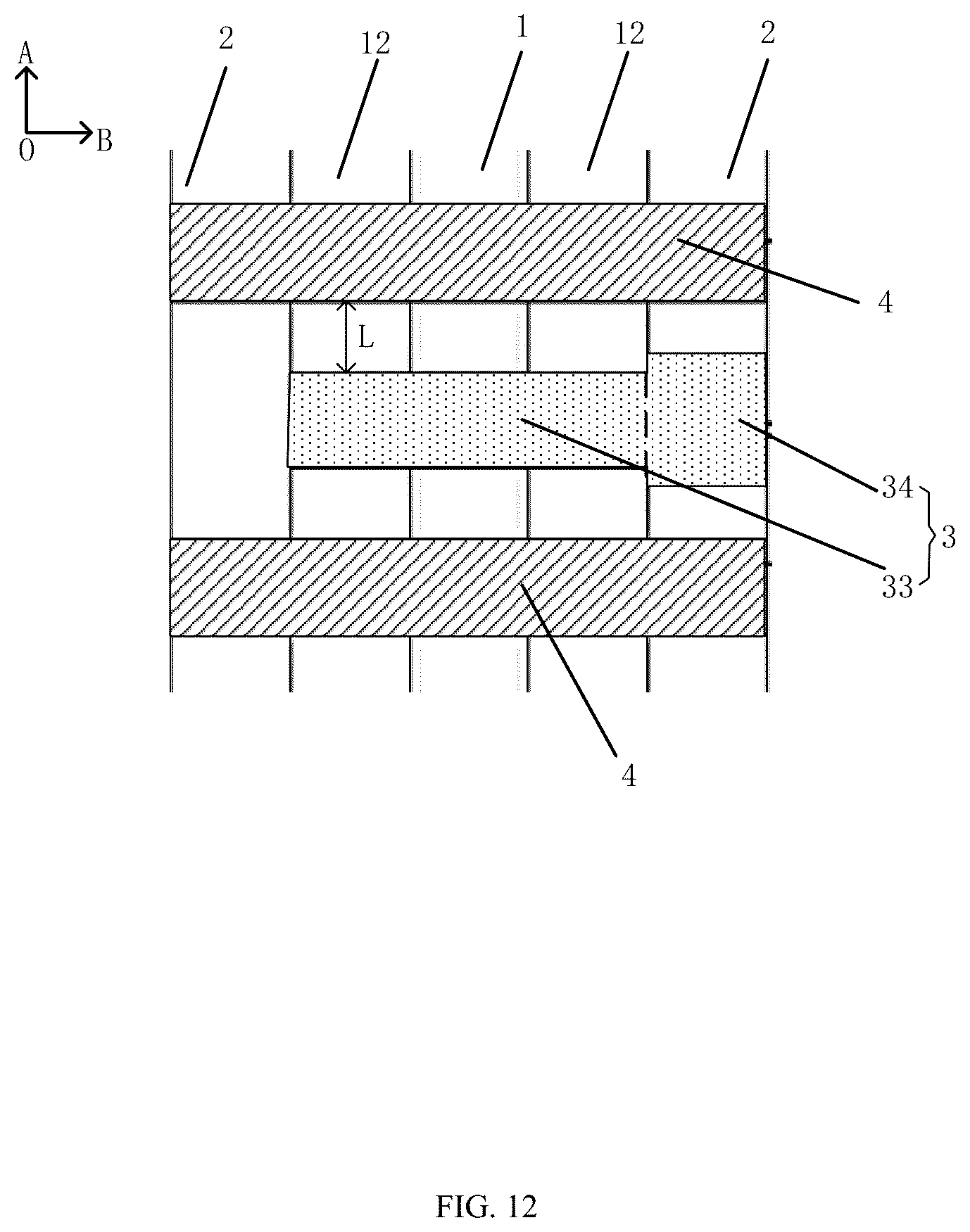 Patent US12327901 Figure 12 – Phase shifter comprising a hydrophobic part and a hydrophilic part arranged relative to a first wire and second wires formed on a substrate