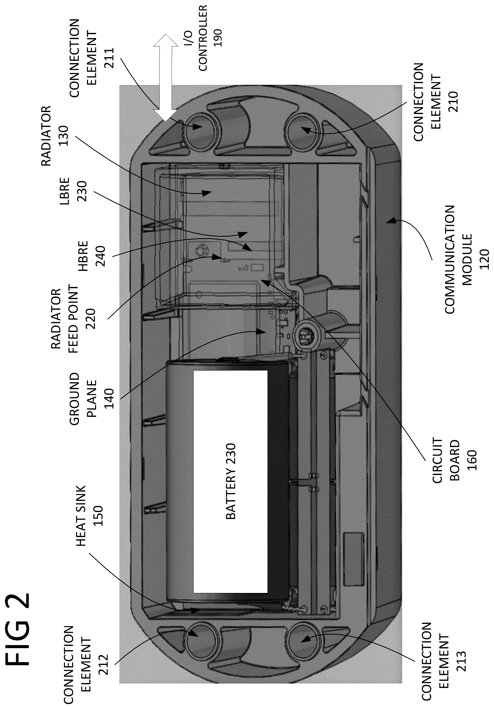 Patent US12327908 Figure 2 – Antenna with a heat sink for a meter