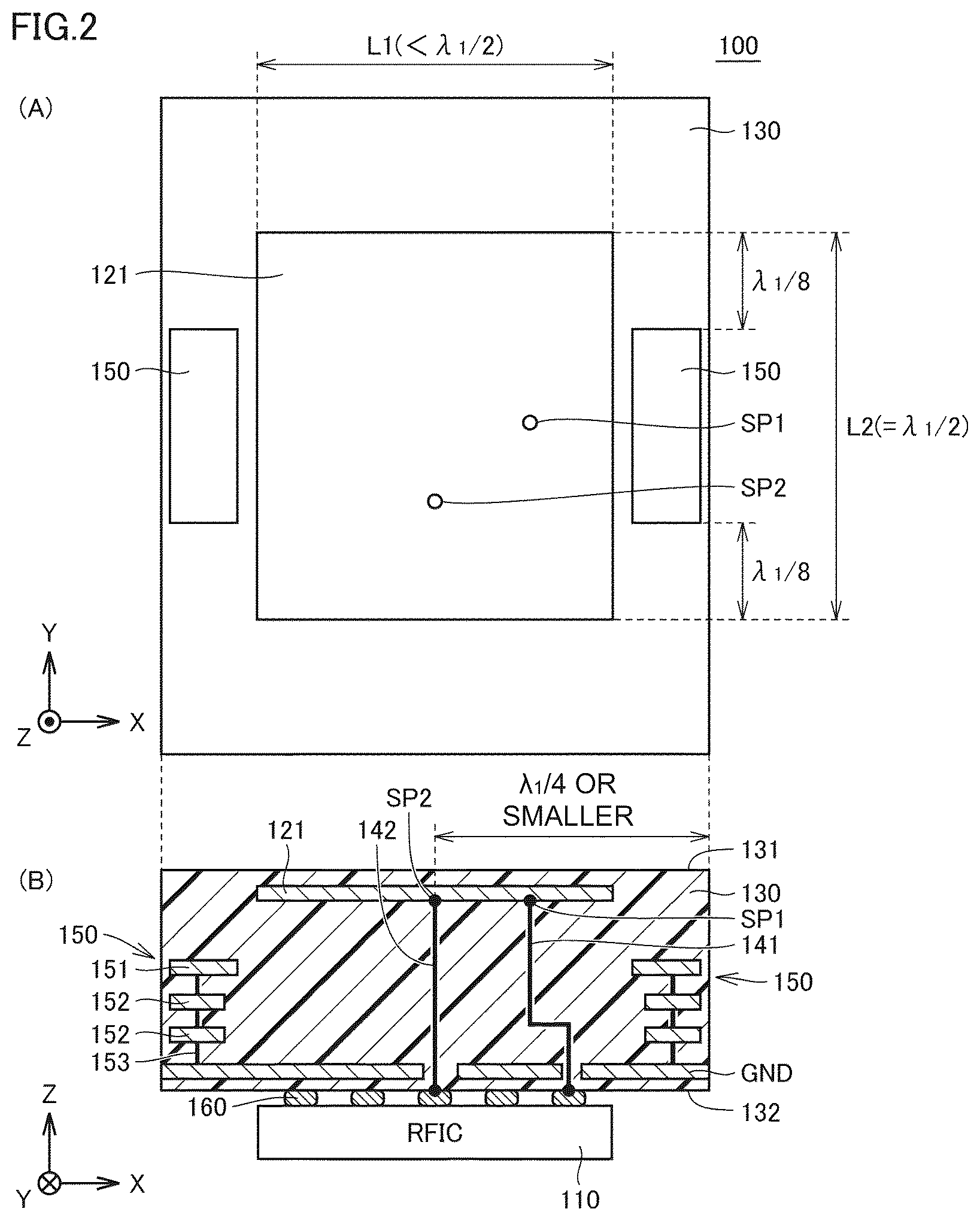 Patent US12327914 Figure 2 – Antenna module and communication device equipped with same