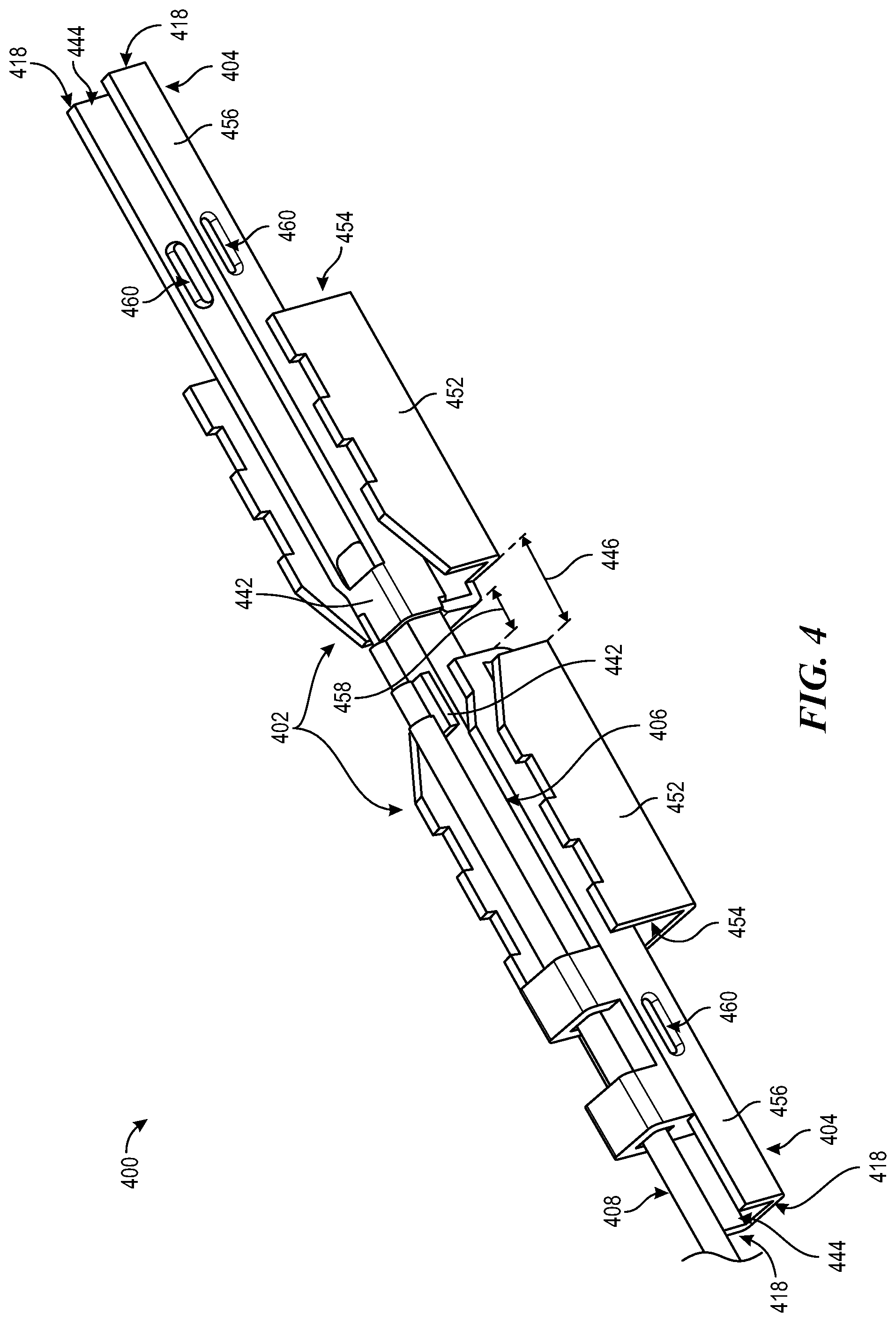 Patent US12327926 Figure 4 – Wi-Fi antennas using dielectric inserts with feedline tunnels for reduced electromagnetic interference (EMI)