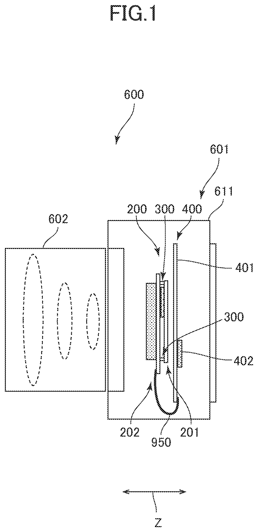 Patent US12327938 Figure 1 – Electronic module, intermediate connection member, and electronic device