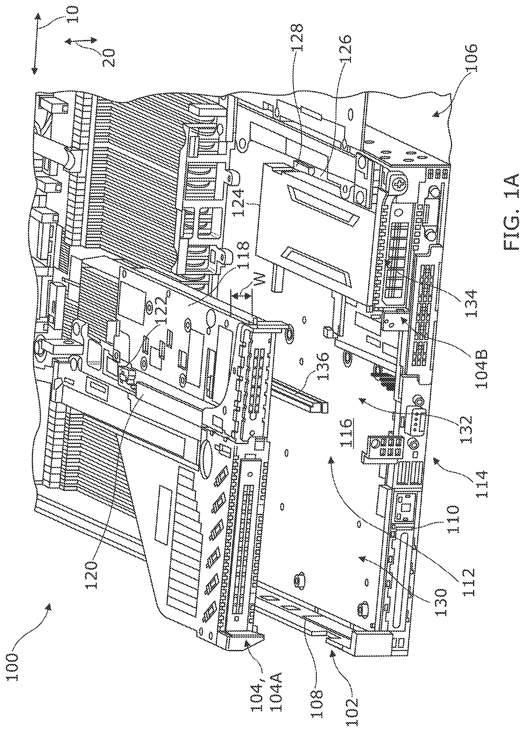 Patent US12327940 Figure 1 – Mechanical clamp to releasably hold electronic devices of a computing system