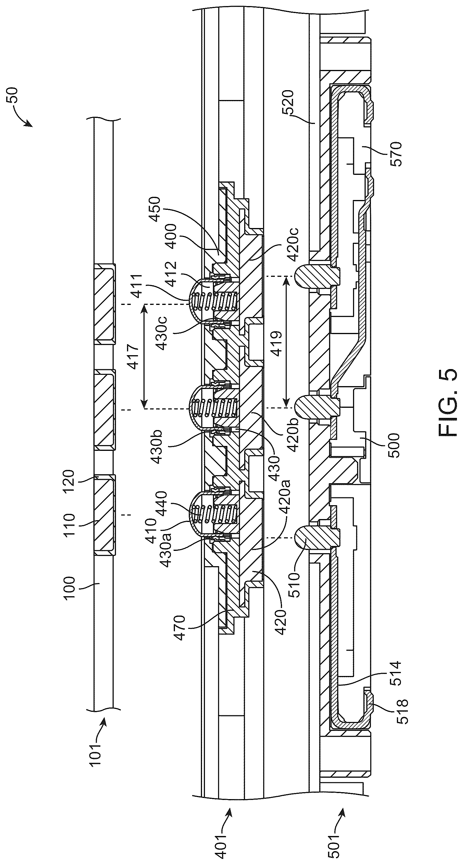 Patent US12327941 Figure 5 – Pass-through connectors for connector systems