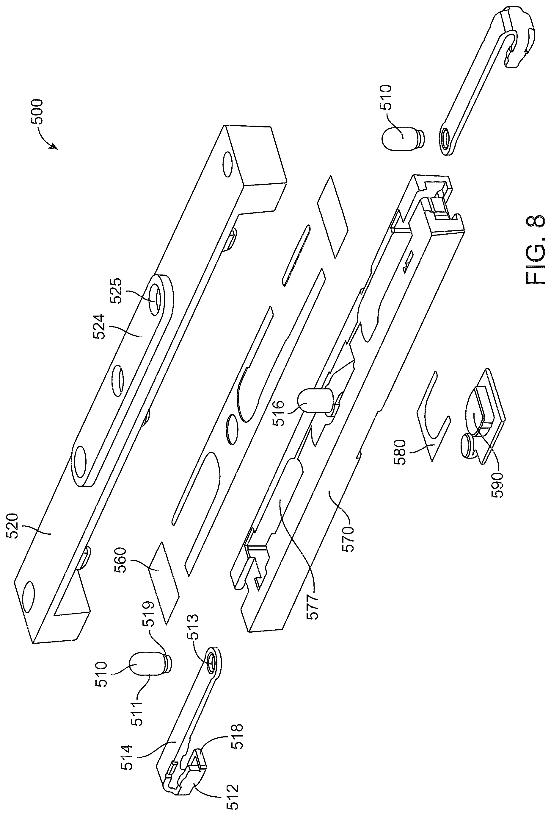 Patent US12327941 Figure 8 – Pass-through connectors for connector systems
