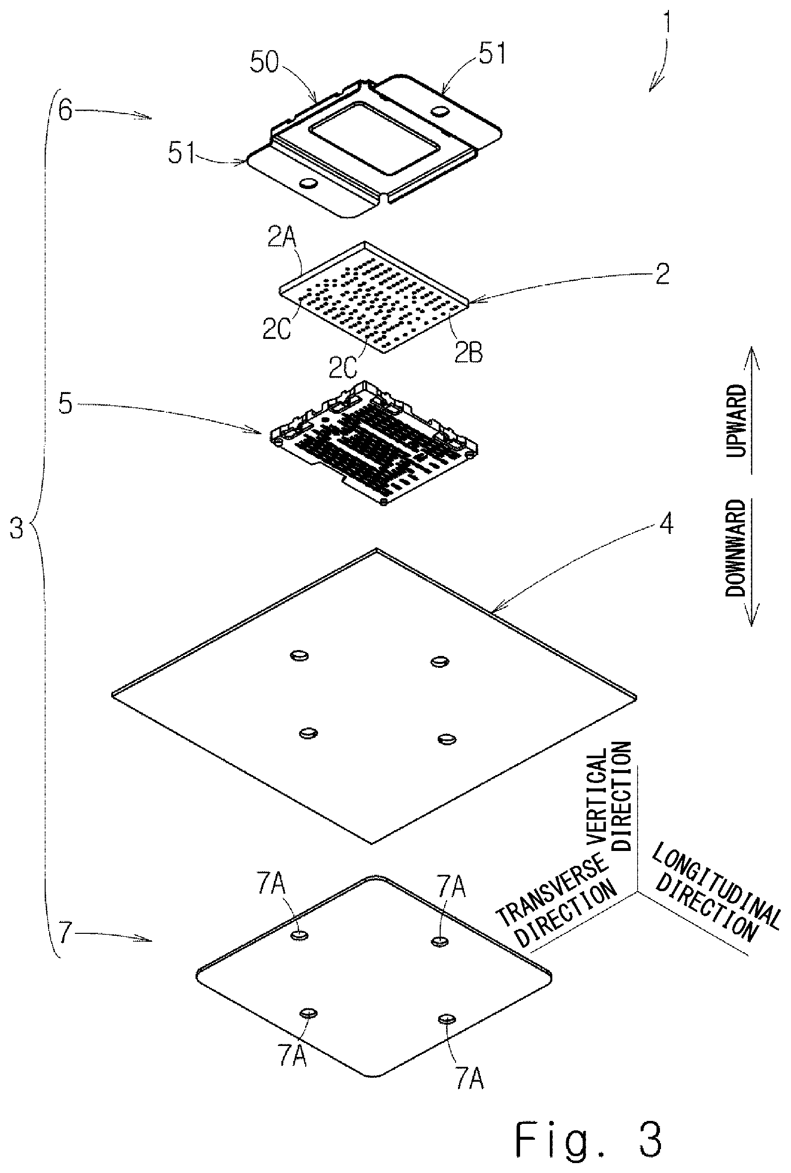 Patent US12327943 Figure 3 – Socket connector including housing, contacts, cover member and projecting part