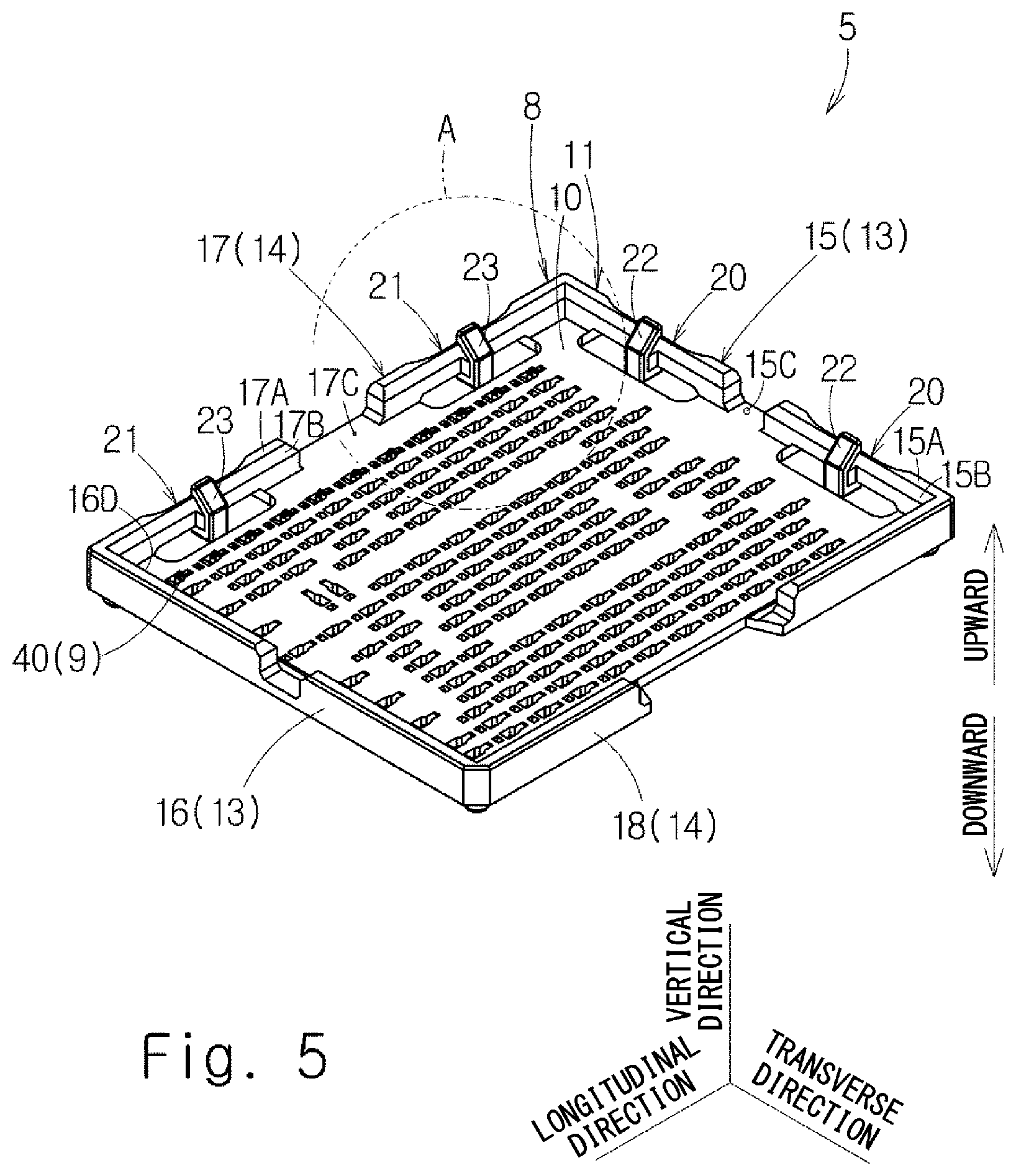 Patent US12327943 Figure 5 – Socket connector including housing, contacts, cover member and projecting part