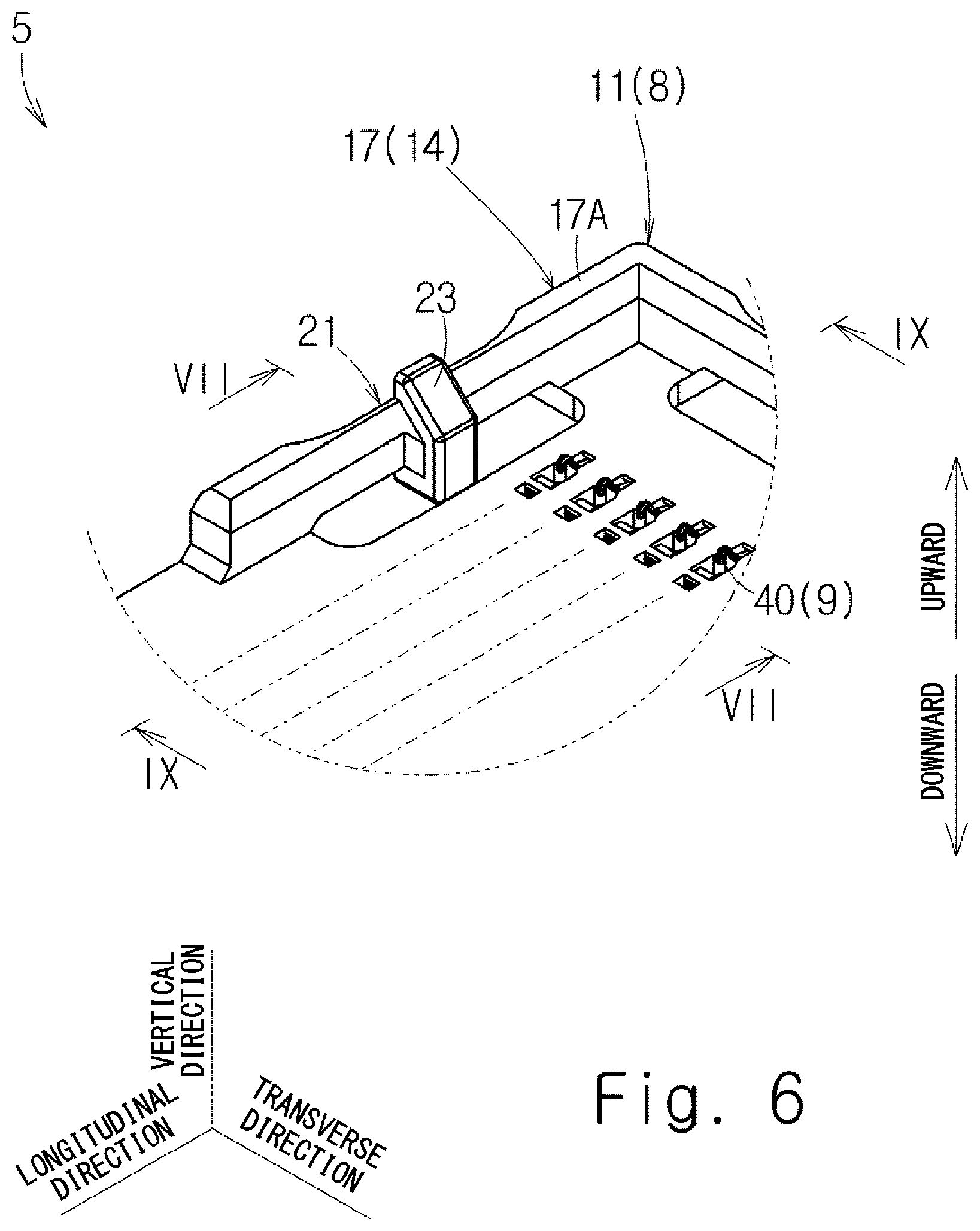 Patent US12327943 Figure 6 – Socket connector including housing, contacts, cover member and projecting part