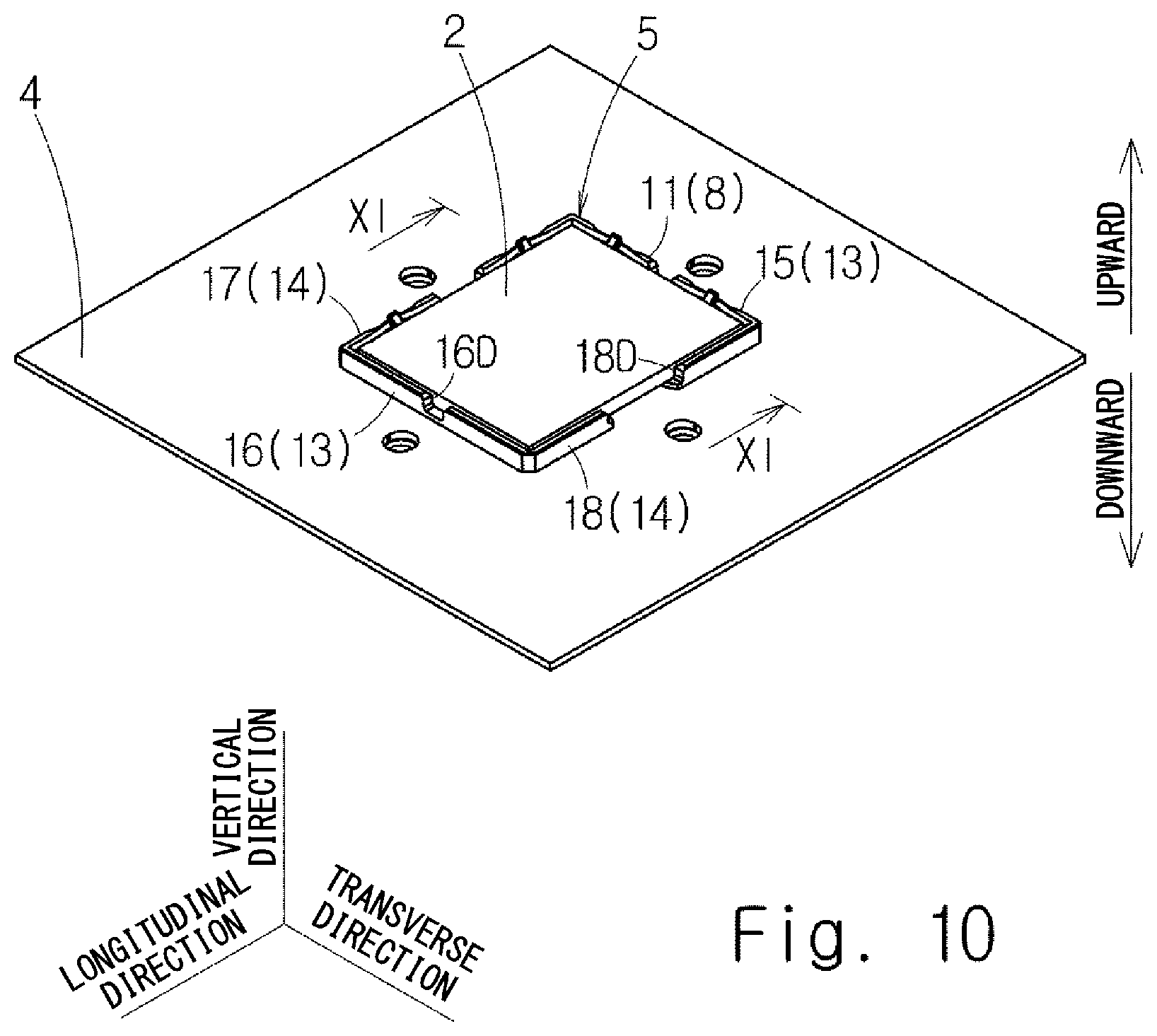 Patent US12327943 Figure 10 – Socket connector including housing, contacts, cover member and projecting part