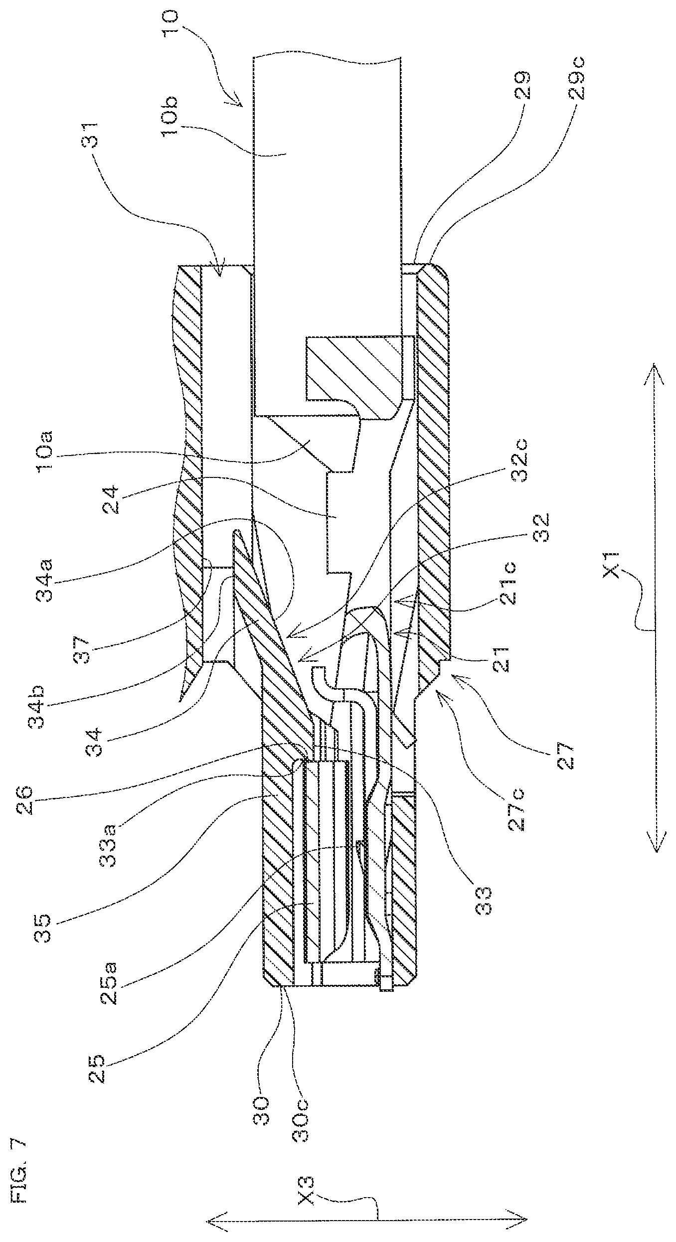 Patent US12327946 Figure 7 – Connector to be connected to a partner connection target
