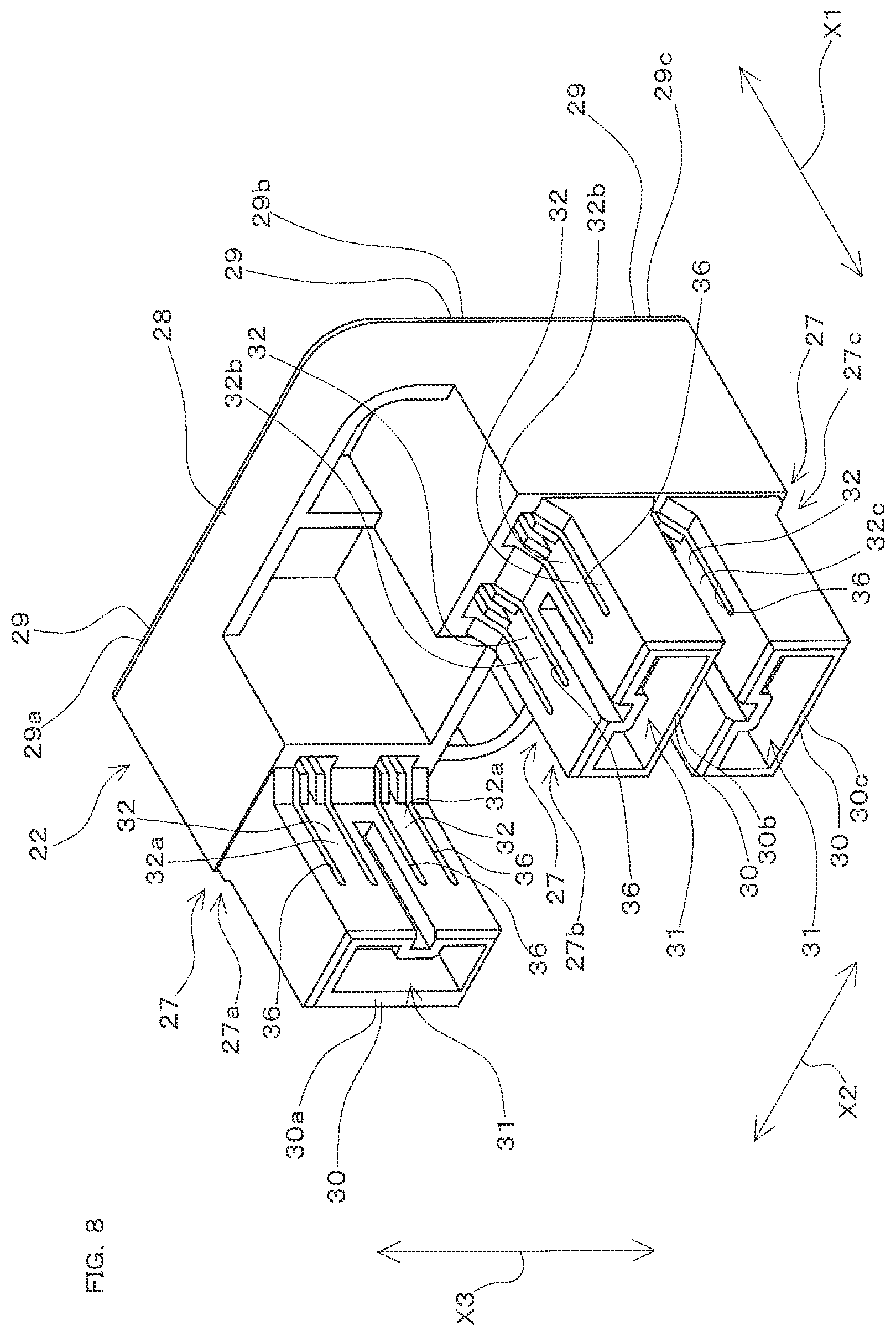 Patent US12327946 Figure 8 – Connector to be connected to a partner connection target