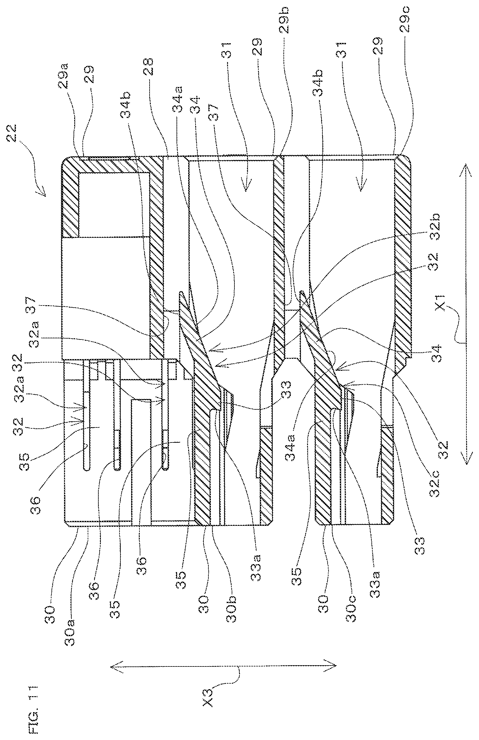 Patent US12327946 Figure 11 – Connector to be connected to a partner connection target