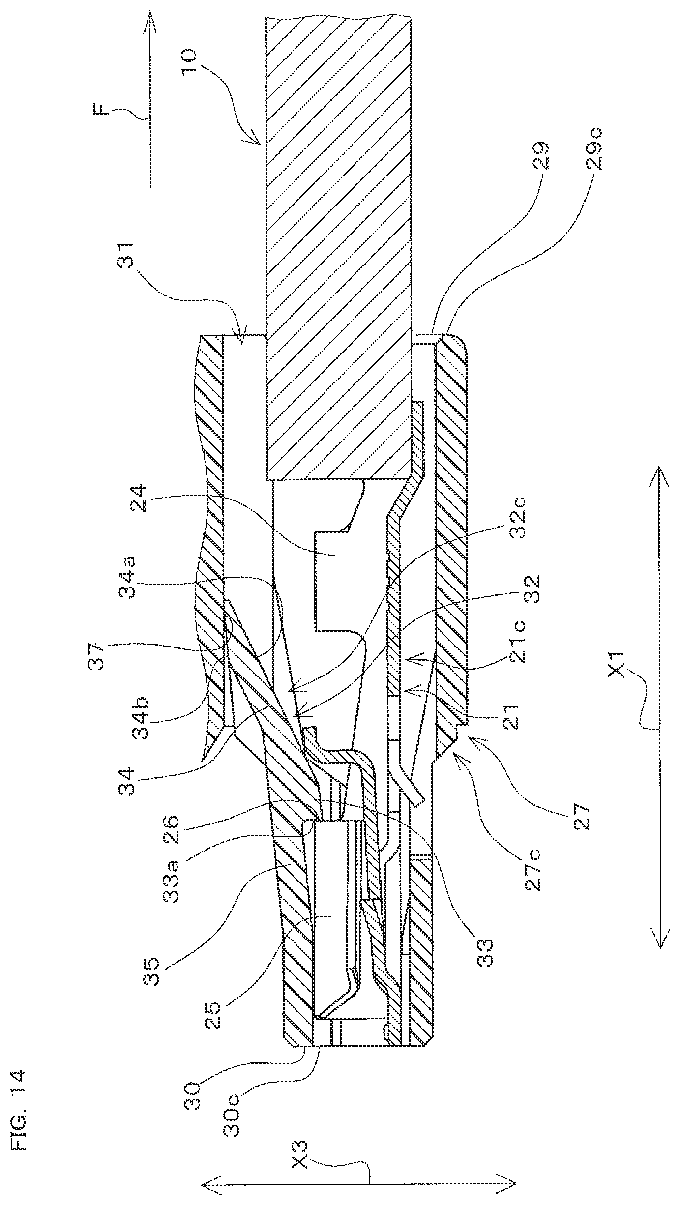 Patent US12327946 Figure 14 – Connector to be connected to a partner connection target