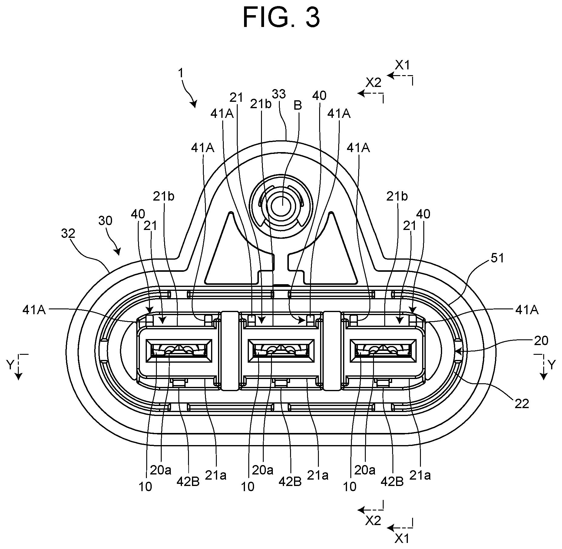 Patent US12327952 Figure 3 – Electrical connector with retaining member