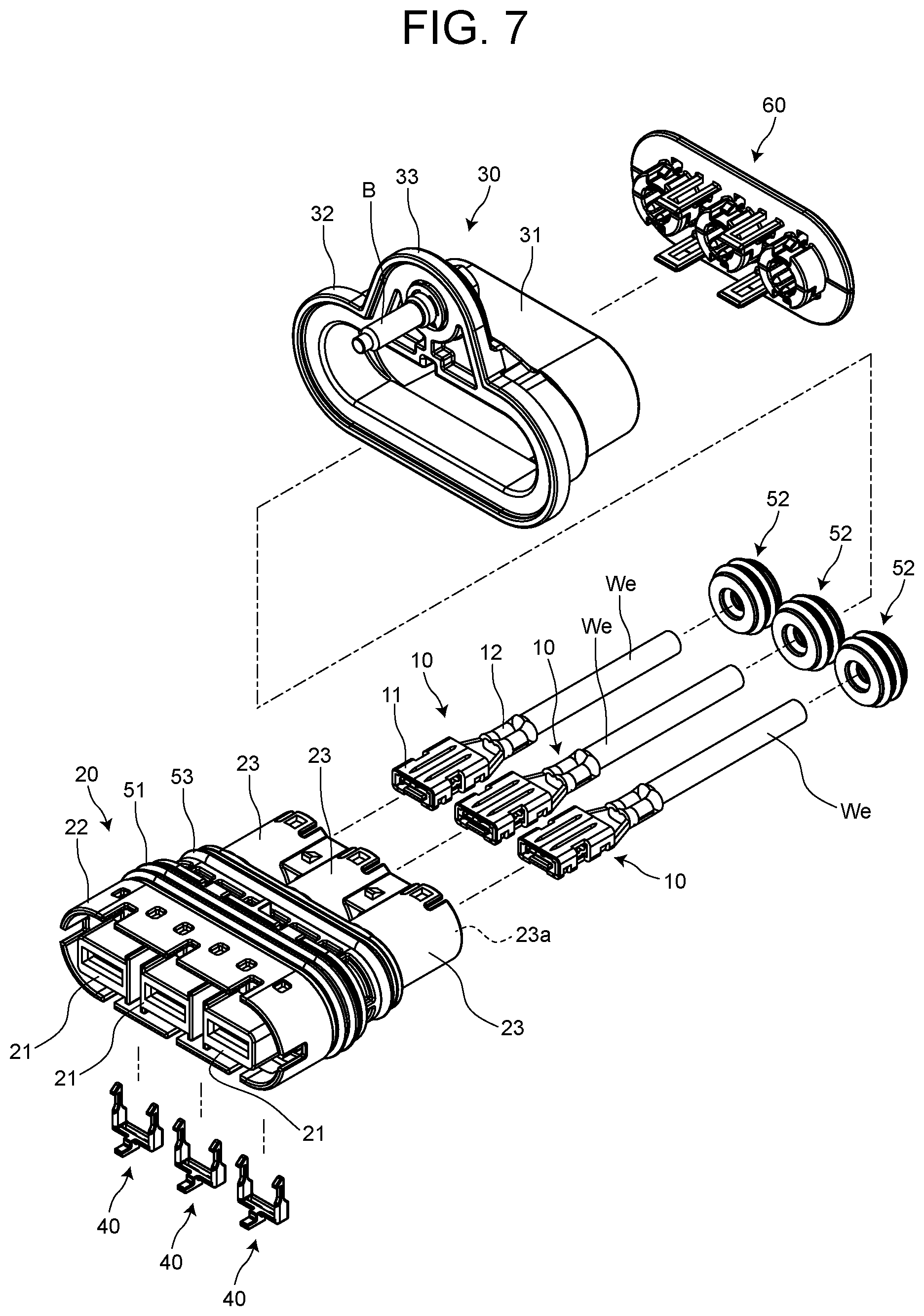 Patent US12327952 Figure 6 – Electrical connector with retaining member