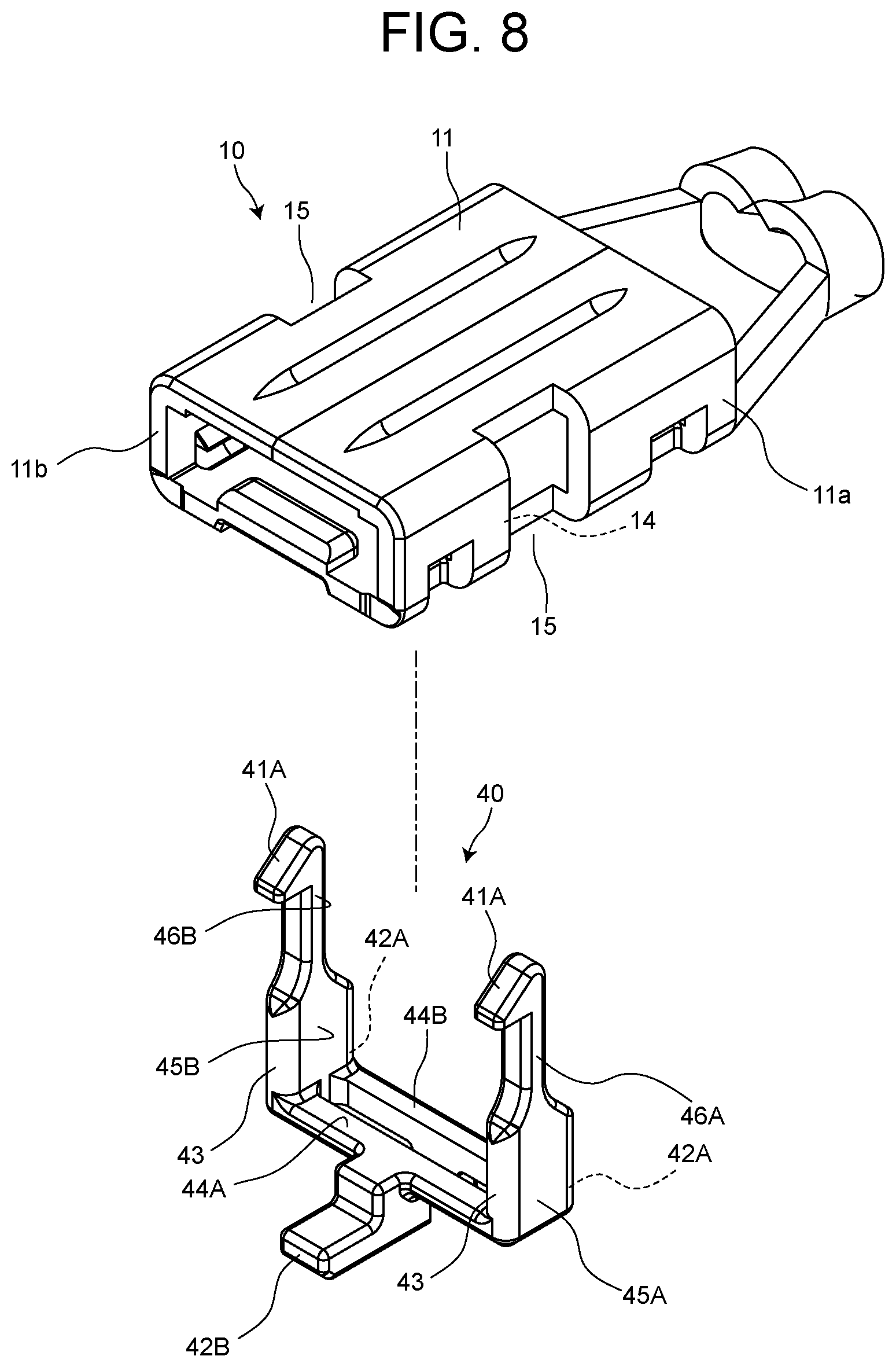 Patent US12327952 Figure 7 – Electrical connector with retaining member