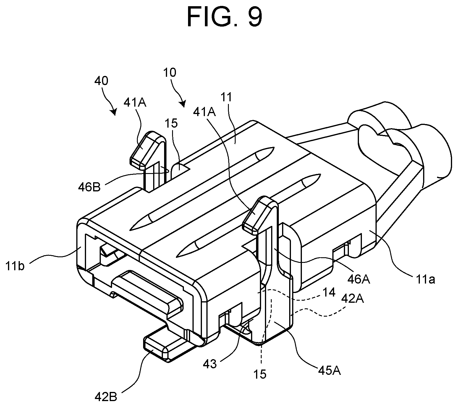 Patent US12327952 Figure 8 – Electrical connector with retaining member