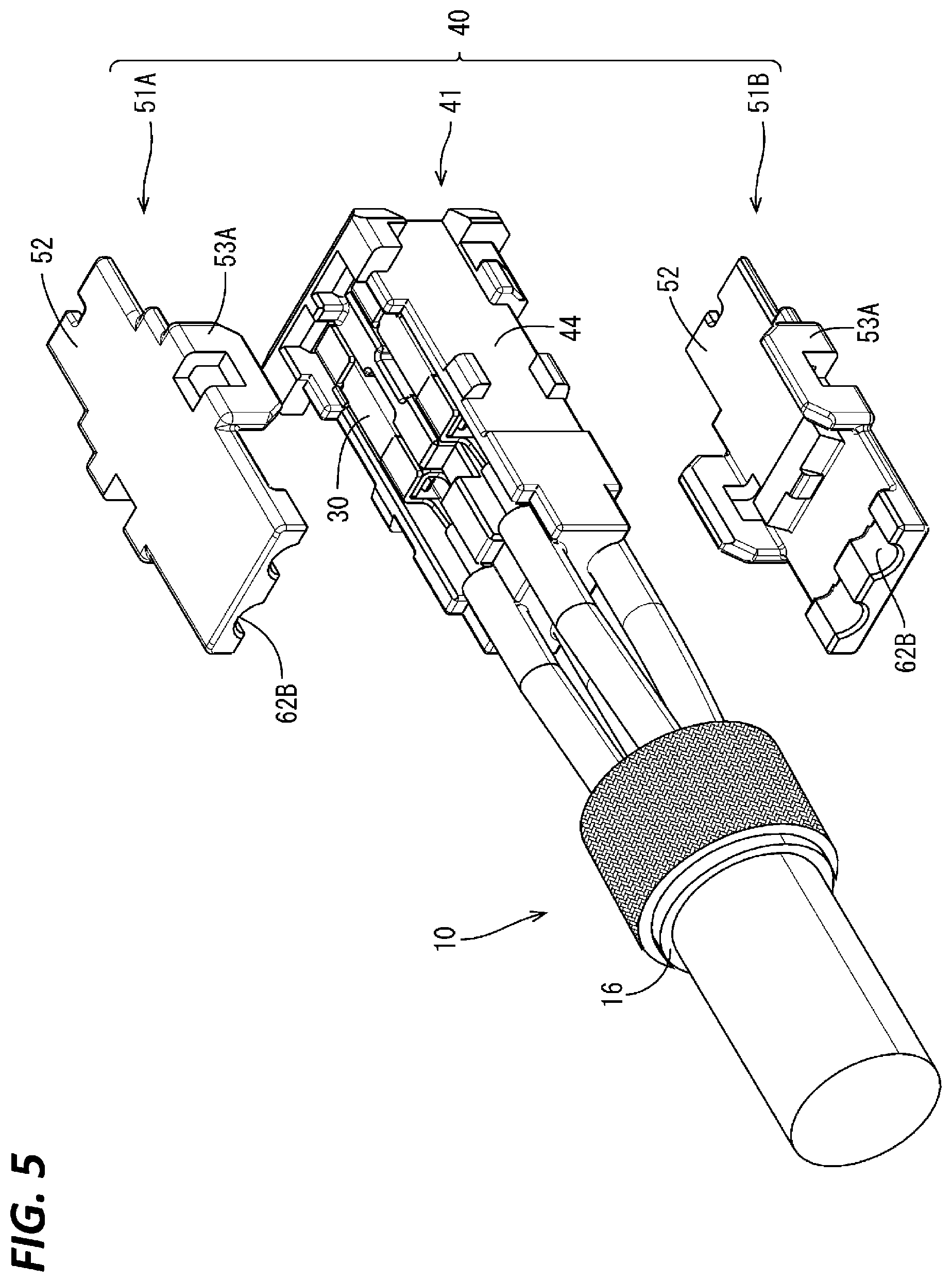Patent US12327954 Figure 5 – Connector and cable with connector