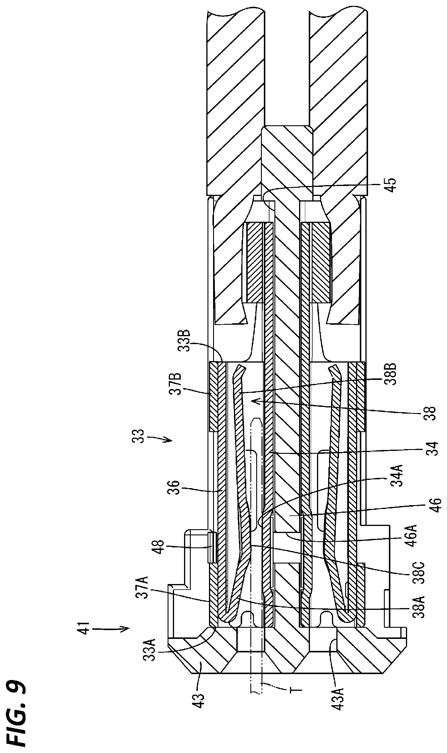 Patent US12327954 Figure 9 – Connector and cable with connector