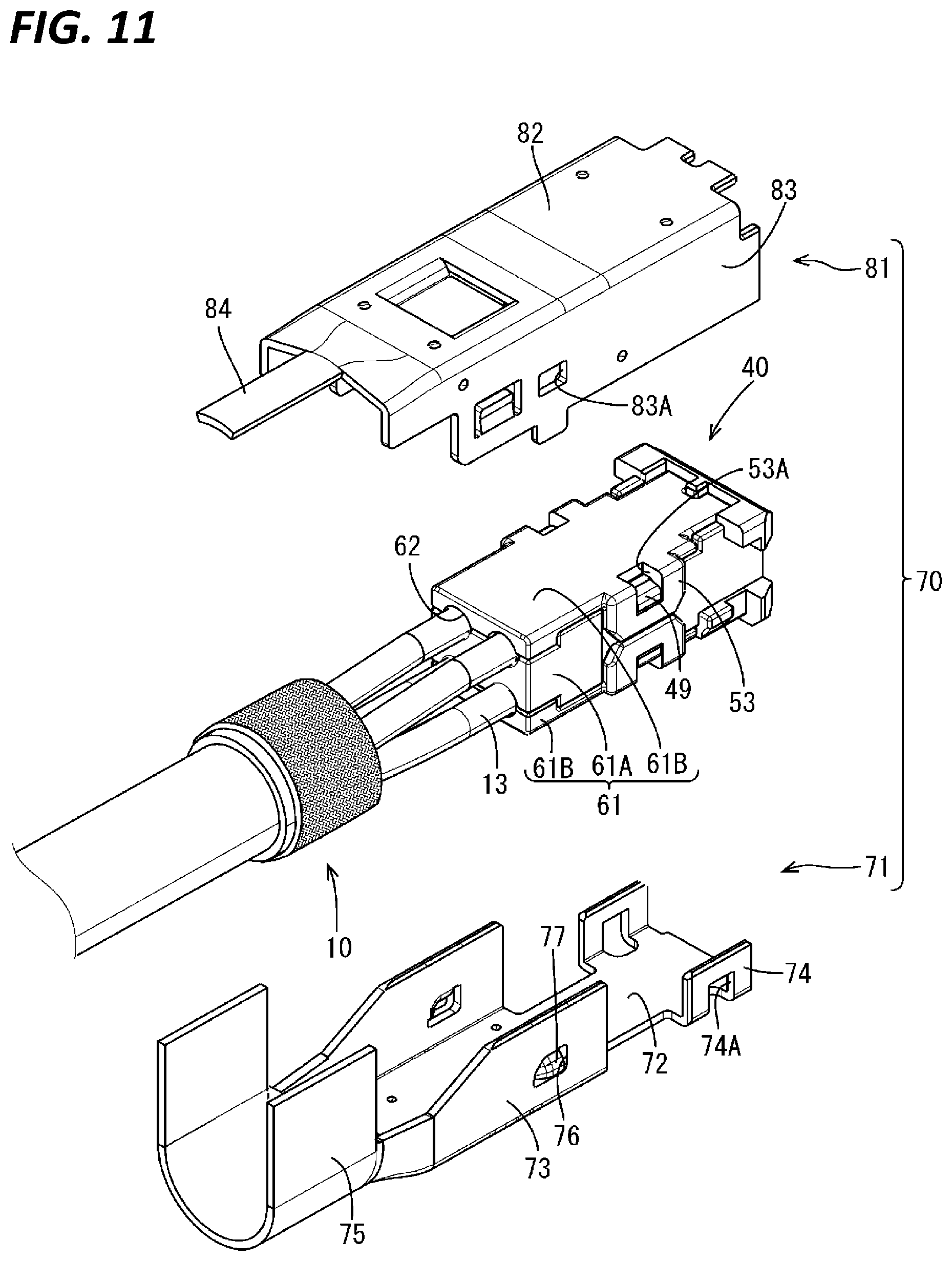 Patent US12327954 Figure 11 – Connector and cable with connector