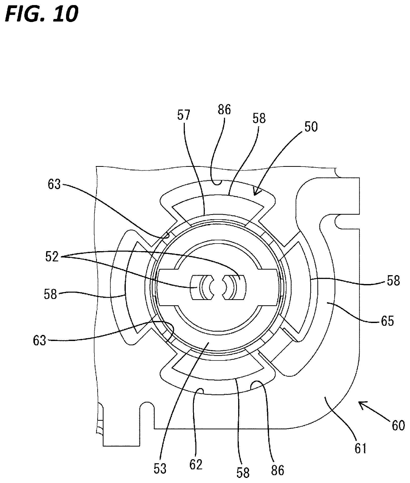 Patent US12327961 Figure 10 – Electrical connector device with an adaptor connecting two parallel board mounted connectors