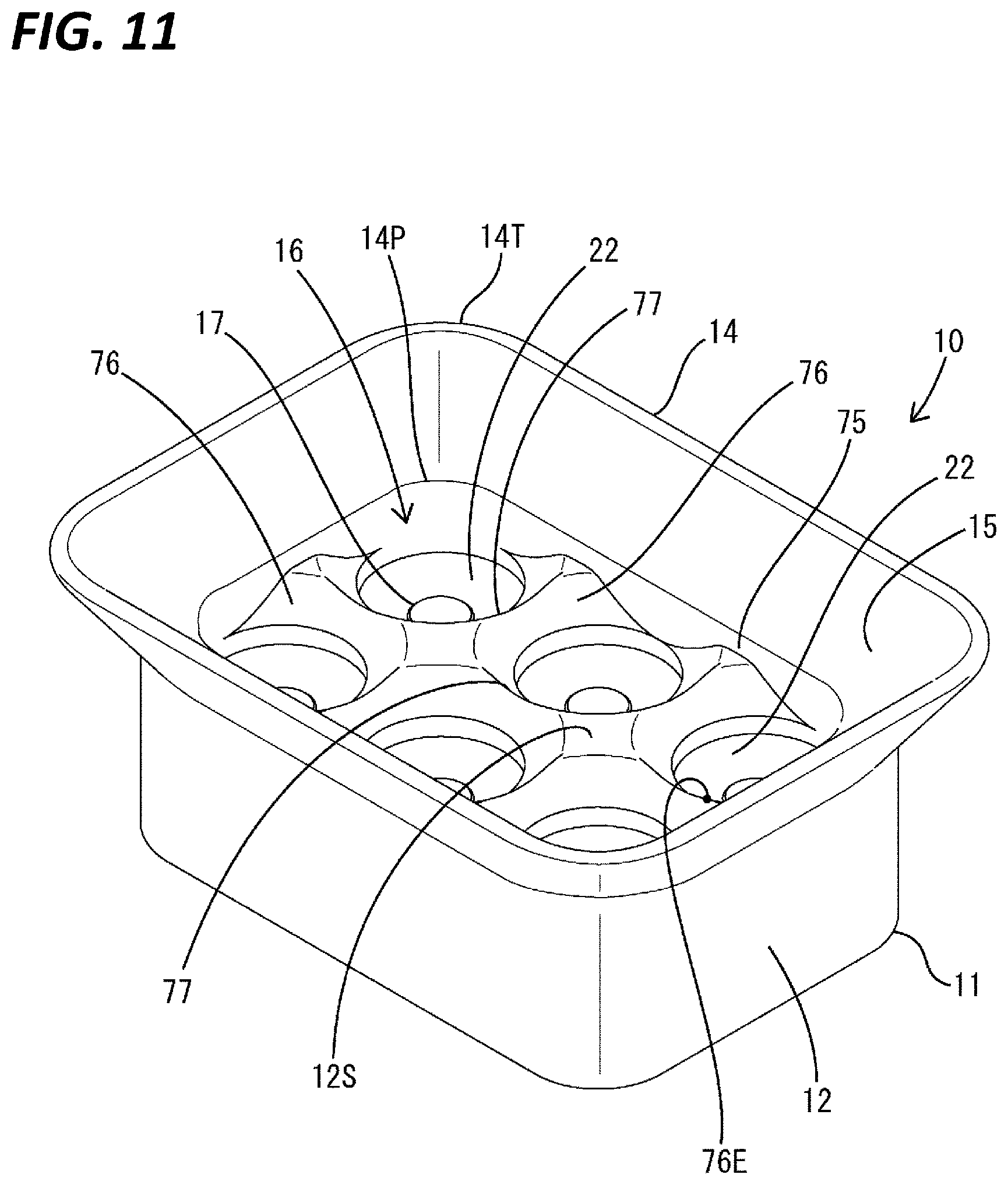 Patent US12327961 Figure 11 – Electrical connector device with an adaptor connecting two parallel board mounted connectors