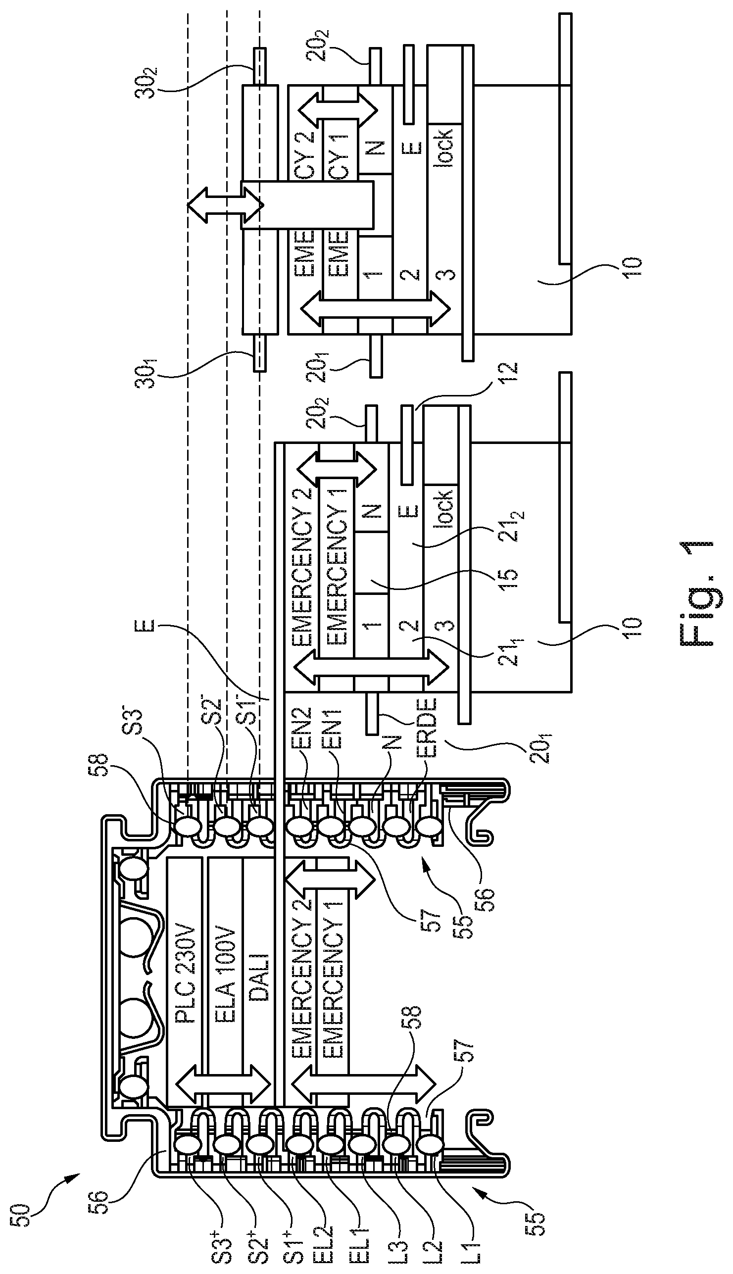 Patent US12327965 Figure 1 – Contacting element for connecting to a mounting rail