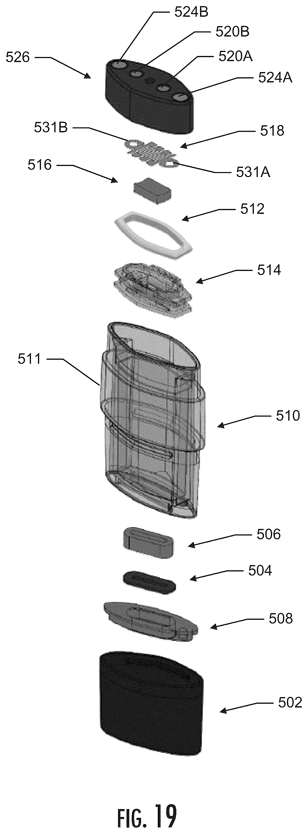 Patent US12327970 Figure 19 – Aerosol delivery device with improved connectivity, airflow, and aerosol paths