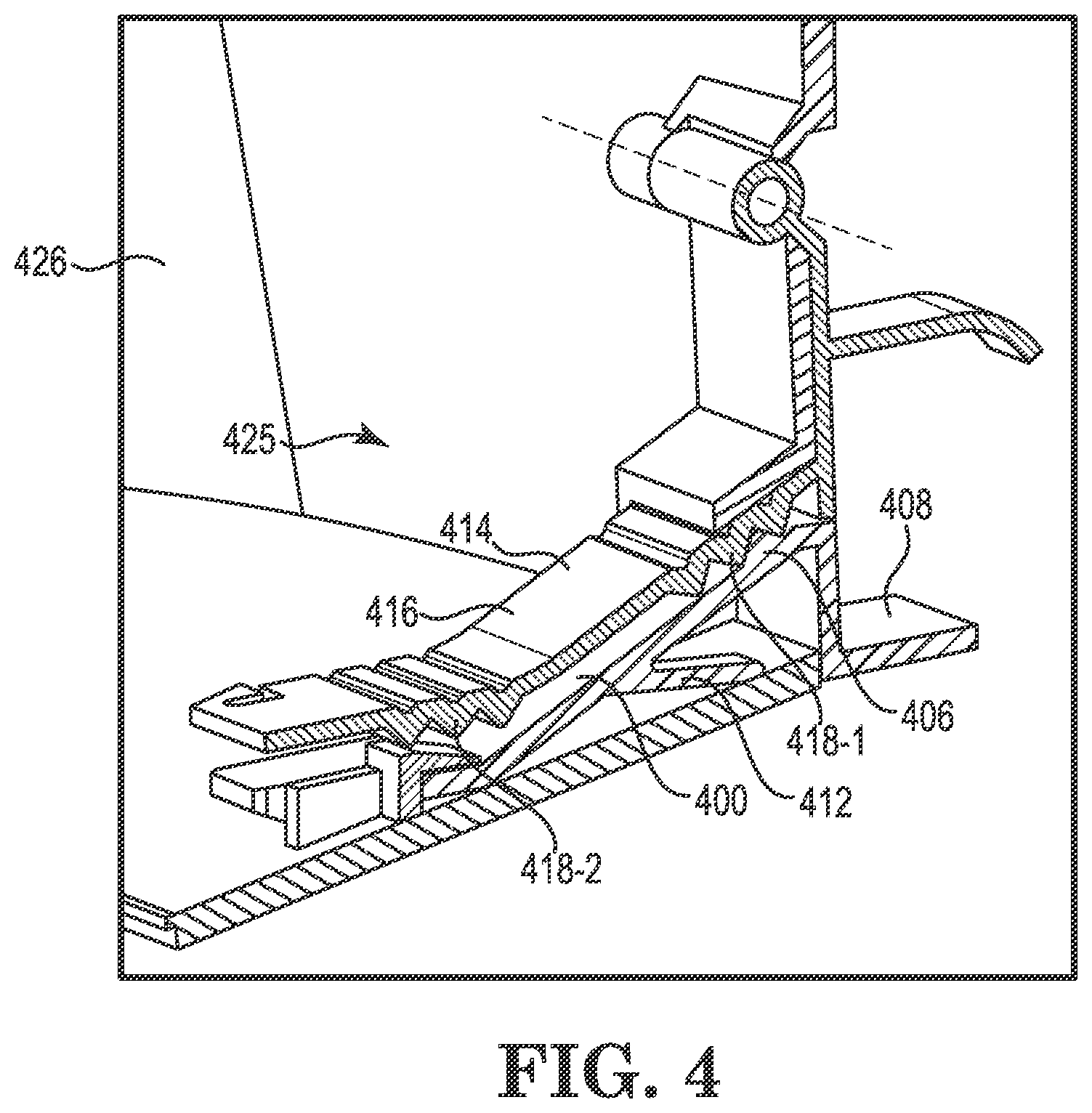 Patent US12327990 Figure 4 – Cable guides