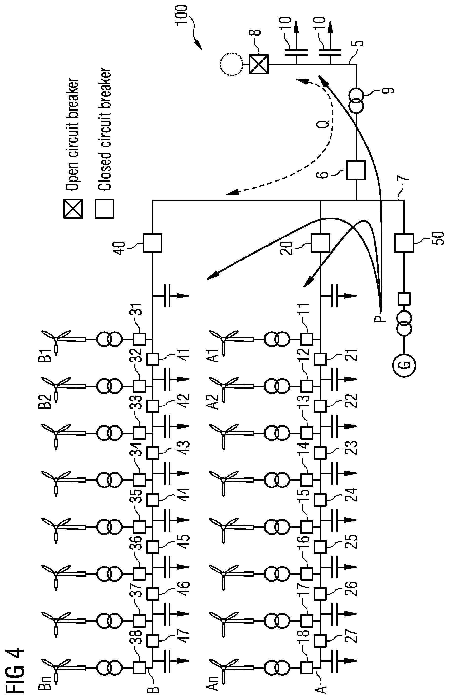 Patent US12328008 Figure 4 – Method of supplying power to a wind farm in a low wind condition