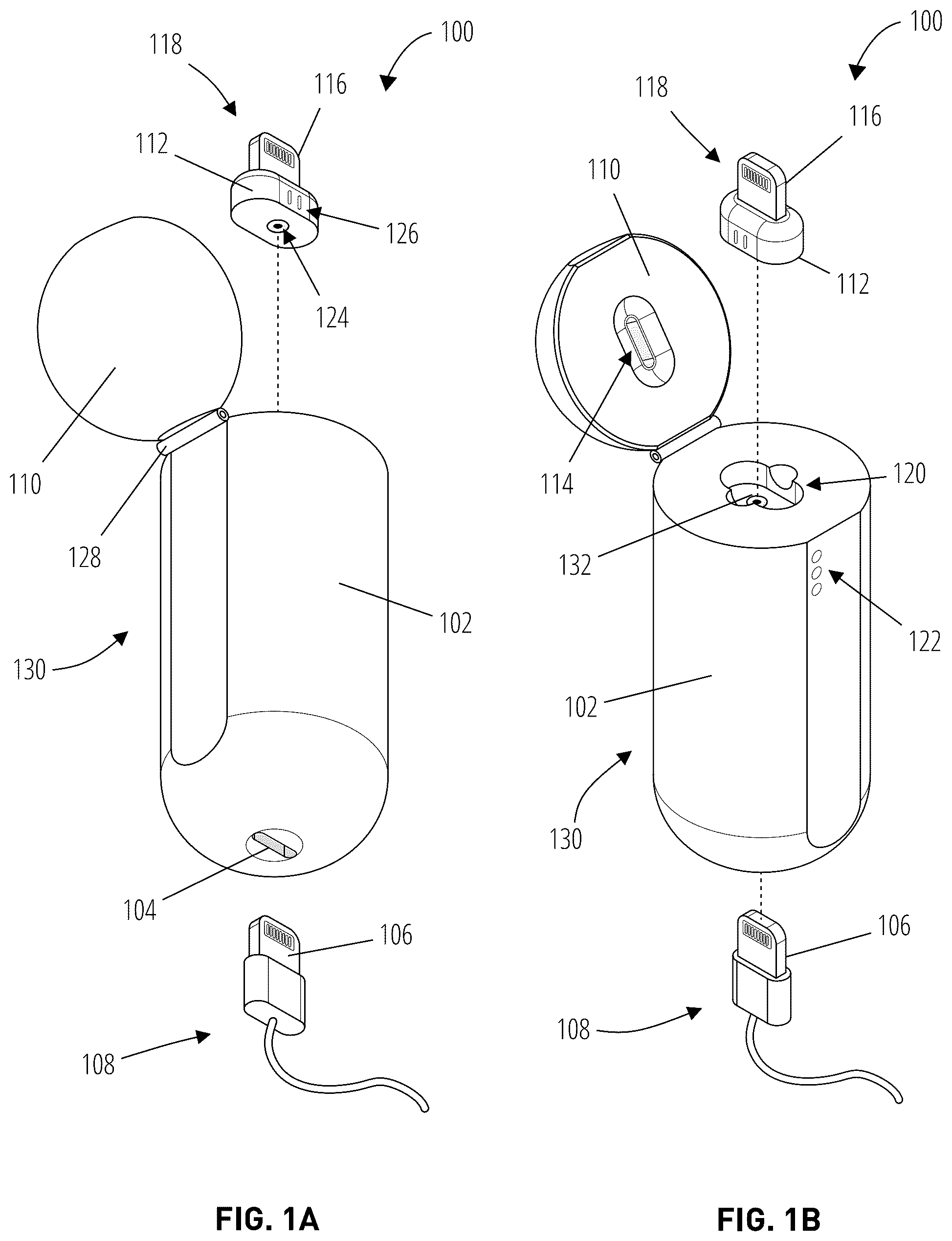 Patent US12328009 — Portable charging assembly — Figure 1